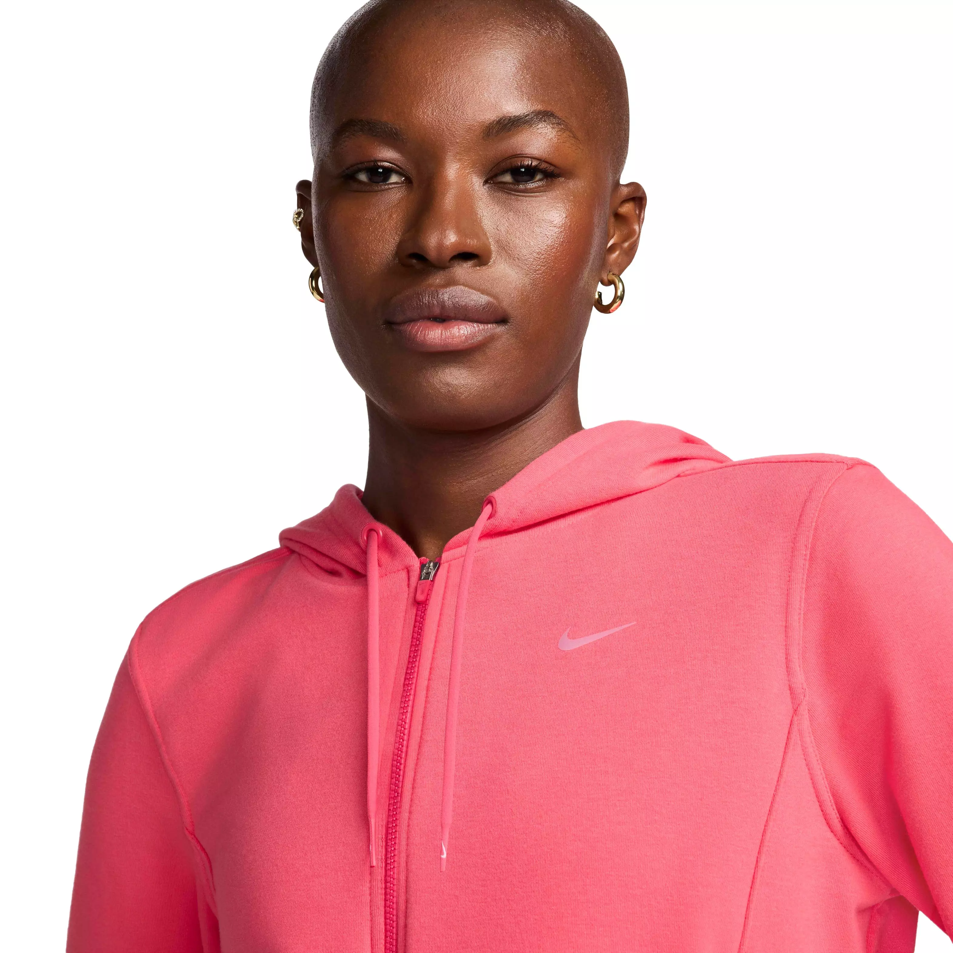 Nike Women's Dri-FIT One Full-Zip French Terry hooded Jacket - PINK