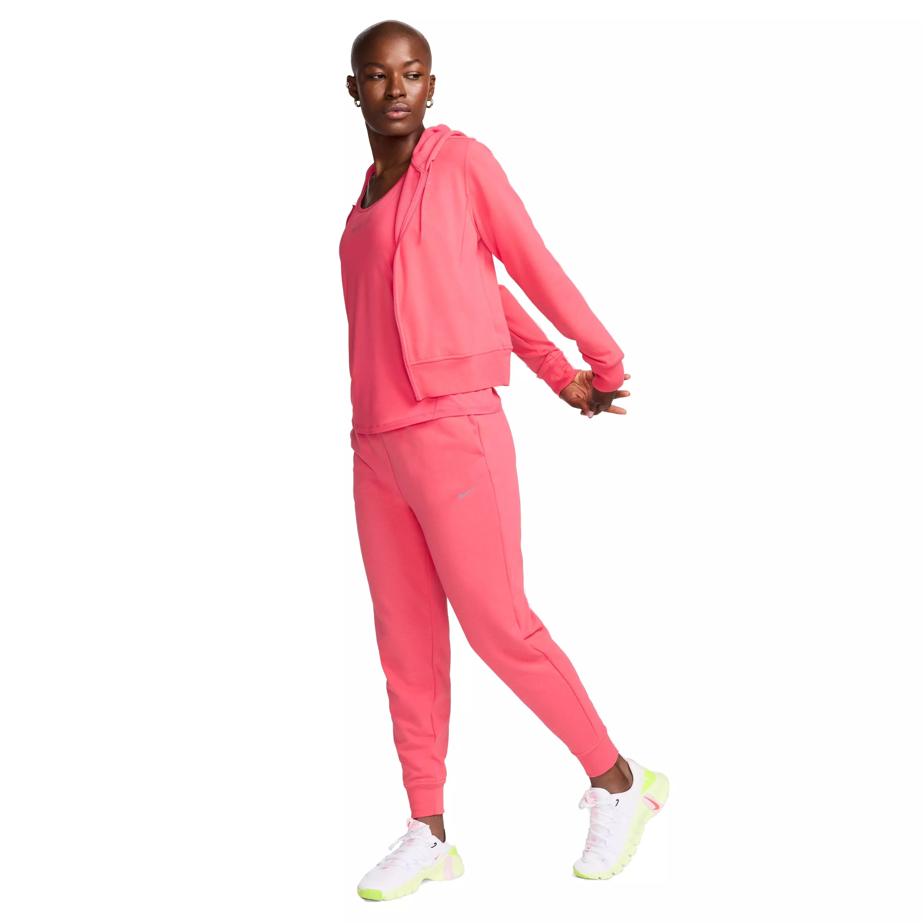 Nike Women's Dri-FIT One Full-Zip French Terry hooded Jacket - PINK