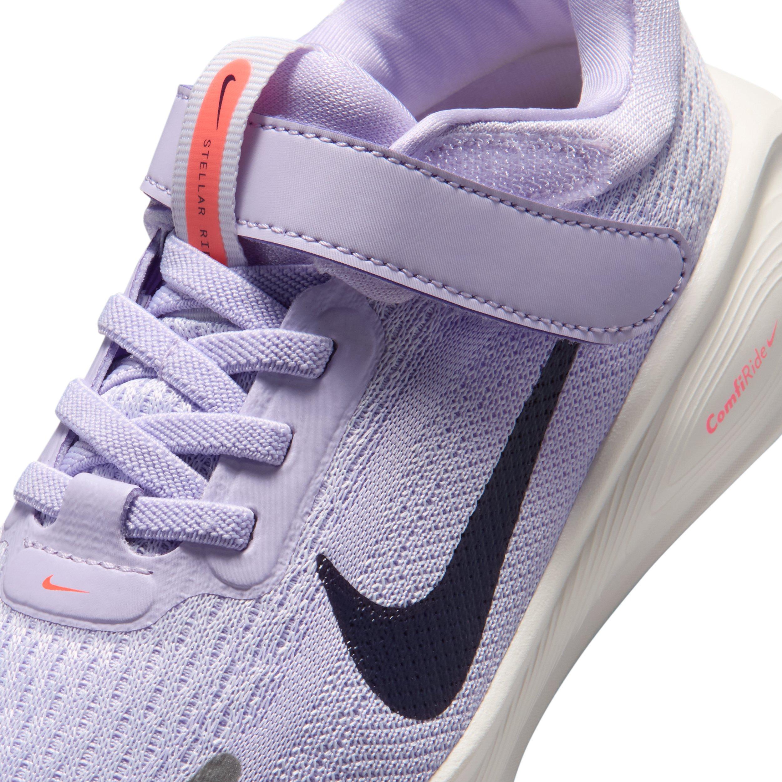 Nike Stellar Ride "Violet Mist/Barely Grape/Hot Lava/Purple Dynasty" Preschool Girls' Running Shoe - VIOLET/GRAPE/LAVA/PURPLE