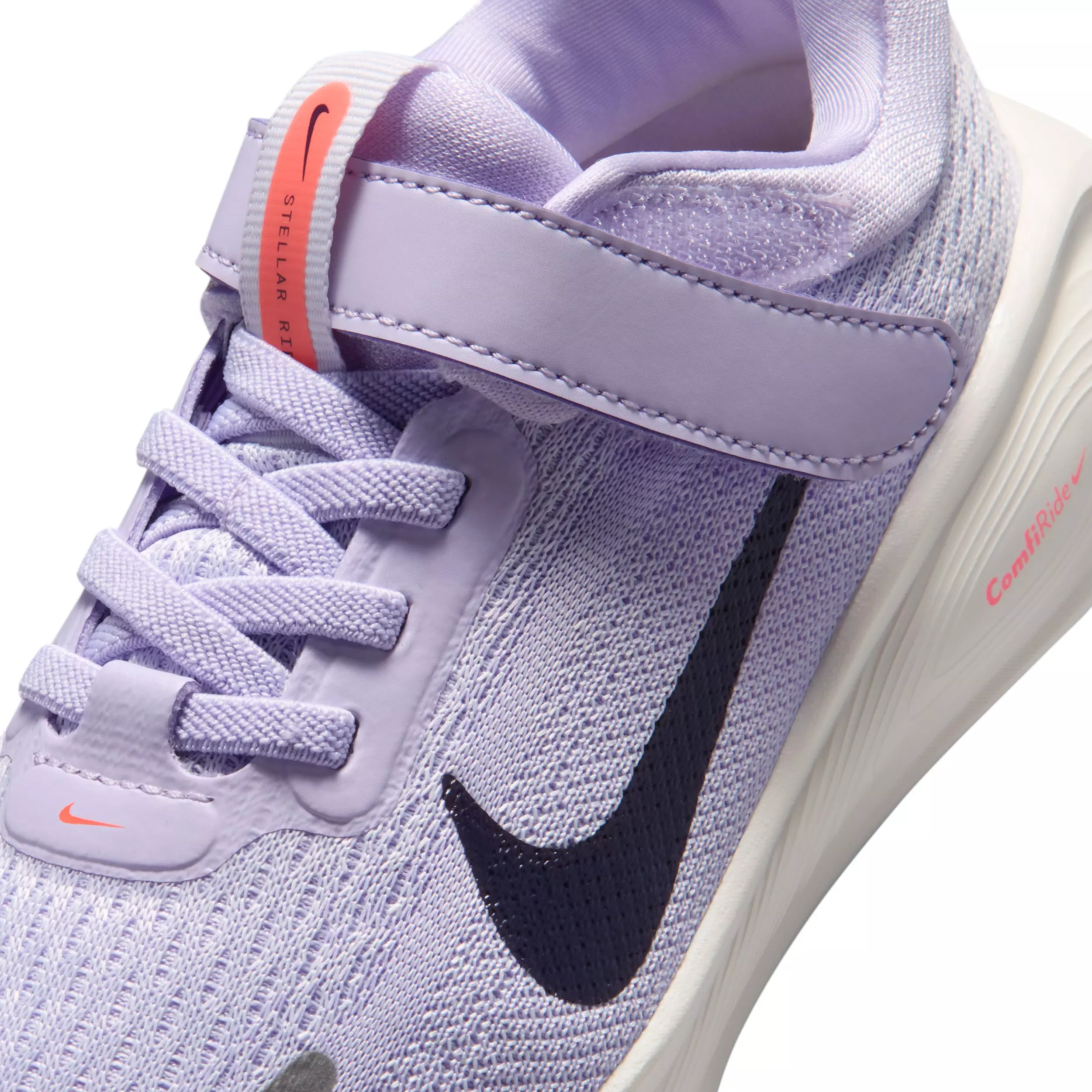 Nike Stellar Ride "Violet Mist/Barely Grape/Hot Lava/Purple Dynasty" Preschool Girls' Running Shoe - VIOLET/GRAPE/LAVA/PURPLE