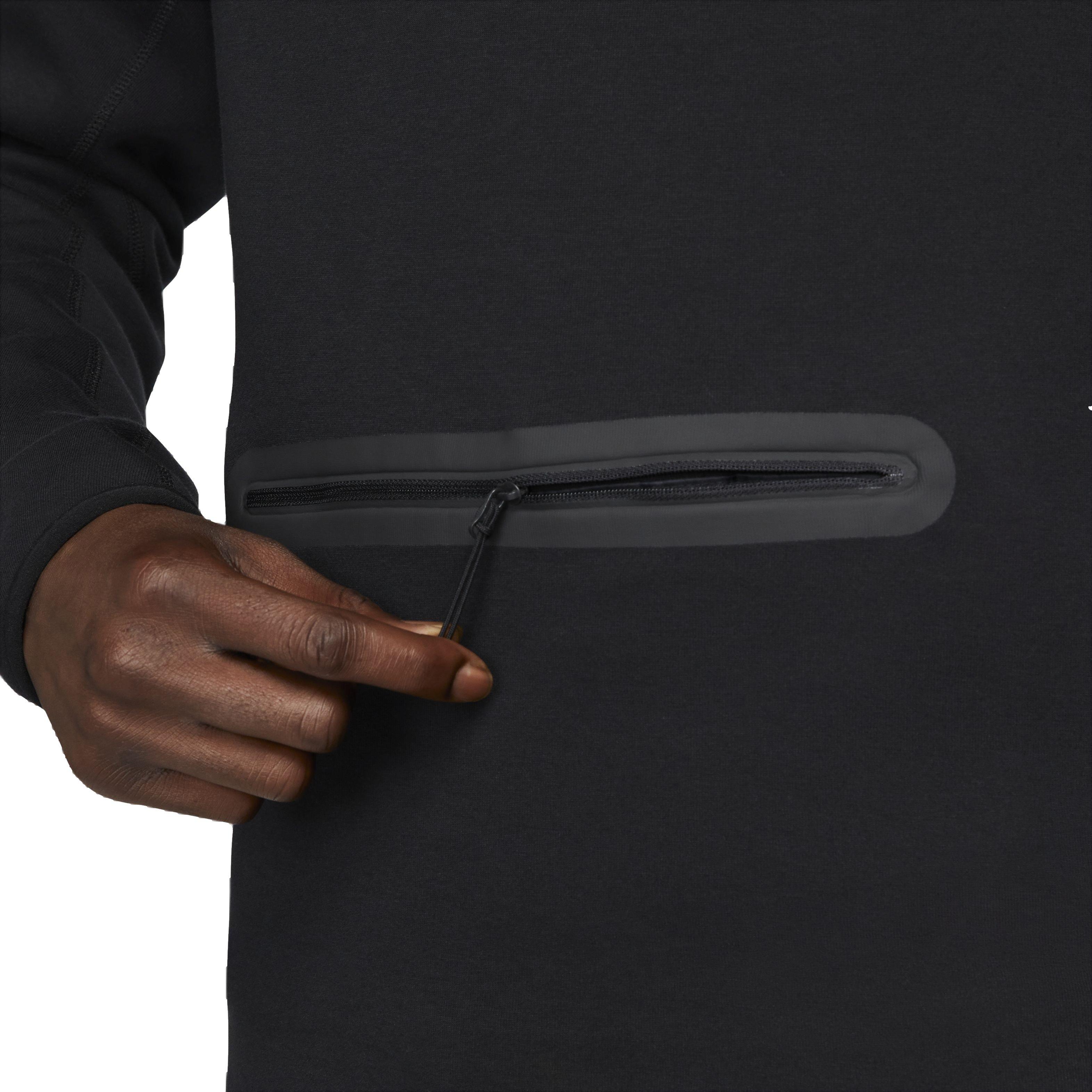 Nike Men's Sportswear Tech Fleece 1/2-Zip Sweatshirt - BLACK Thumbnail View 4