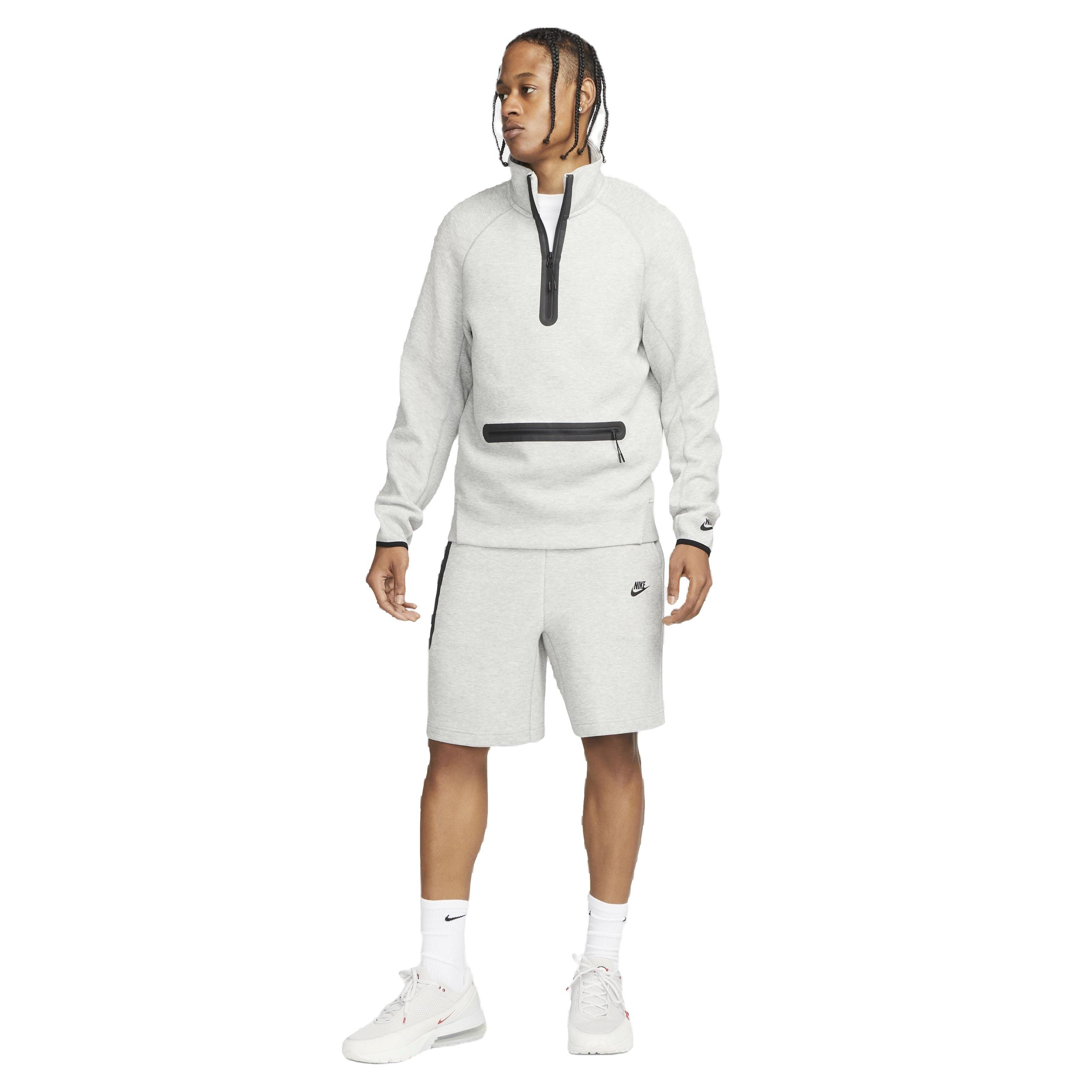 Nike Men's Sportswear Tech Fleece 1/2-Zip Sweatshirt - GREY Thumbnail View 7