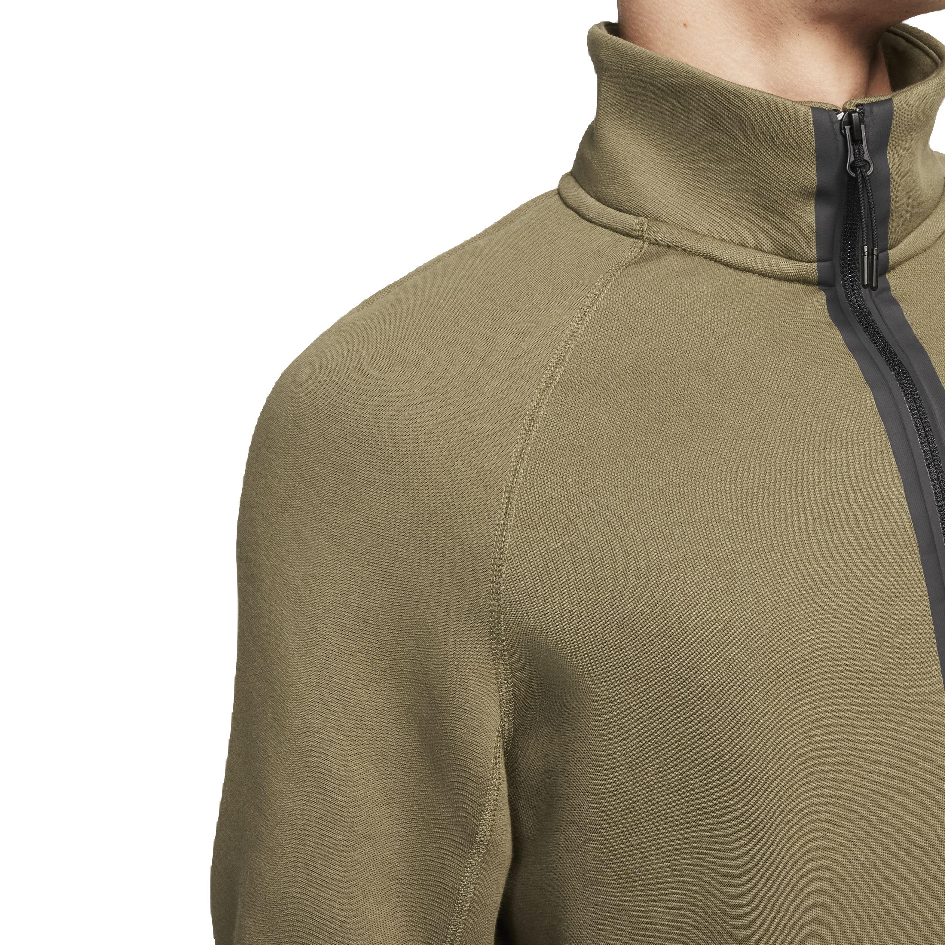 Nike Men's Sportswear Tech Fleece 1/2-Zip Sweatshirt - GREEN Thumbnail View 4
