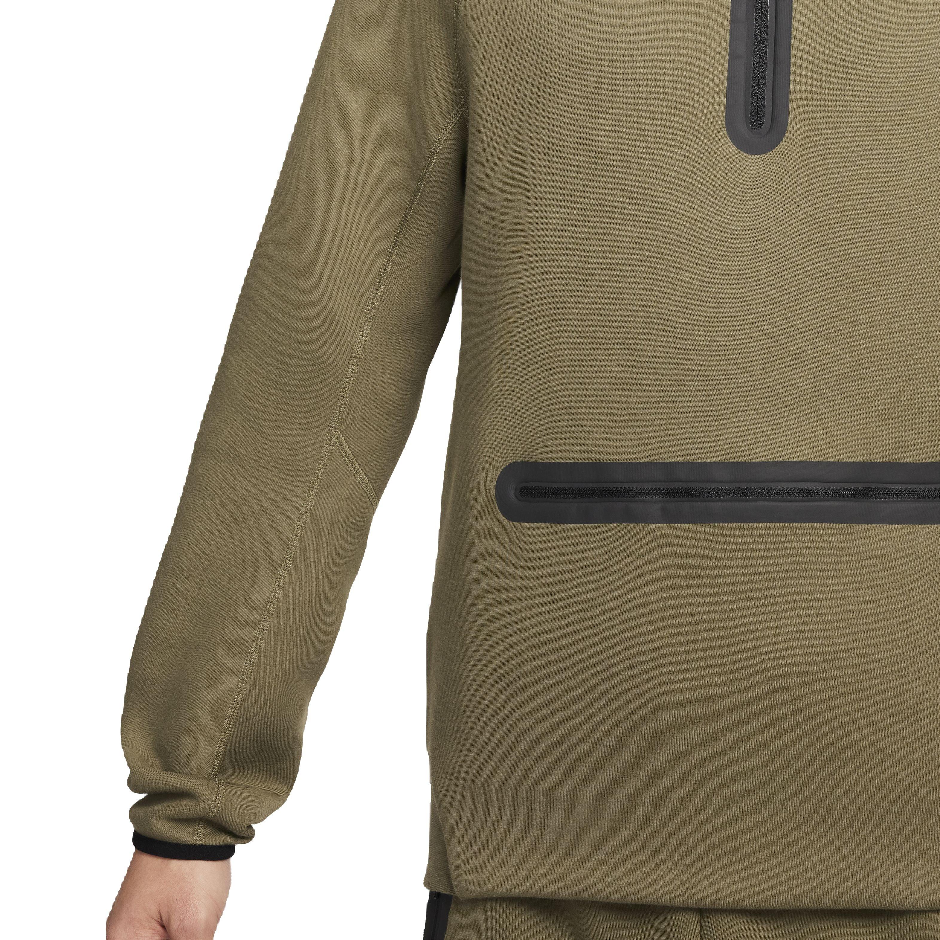 Nike Men's Sportswear Tech Fleece 1/2-Zip Sweatshirt - GREEN Thumbnail View 5