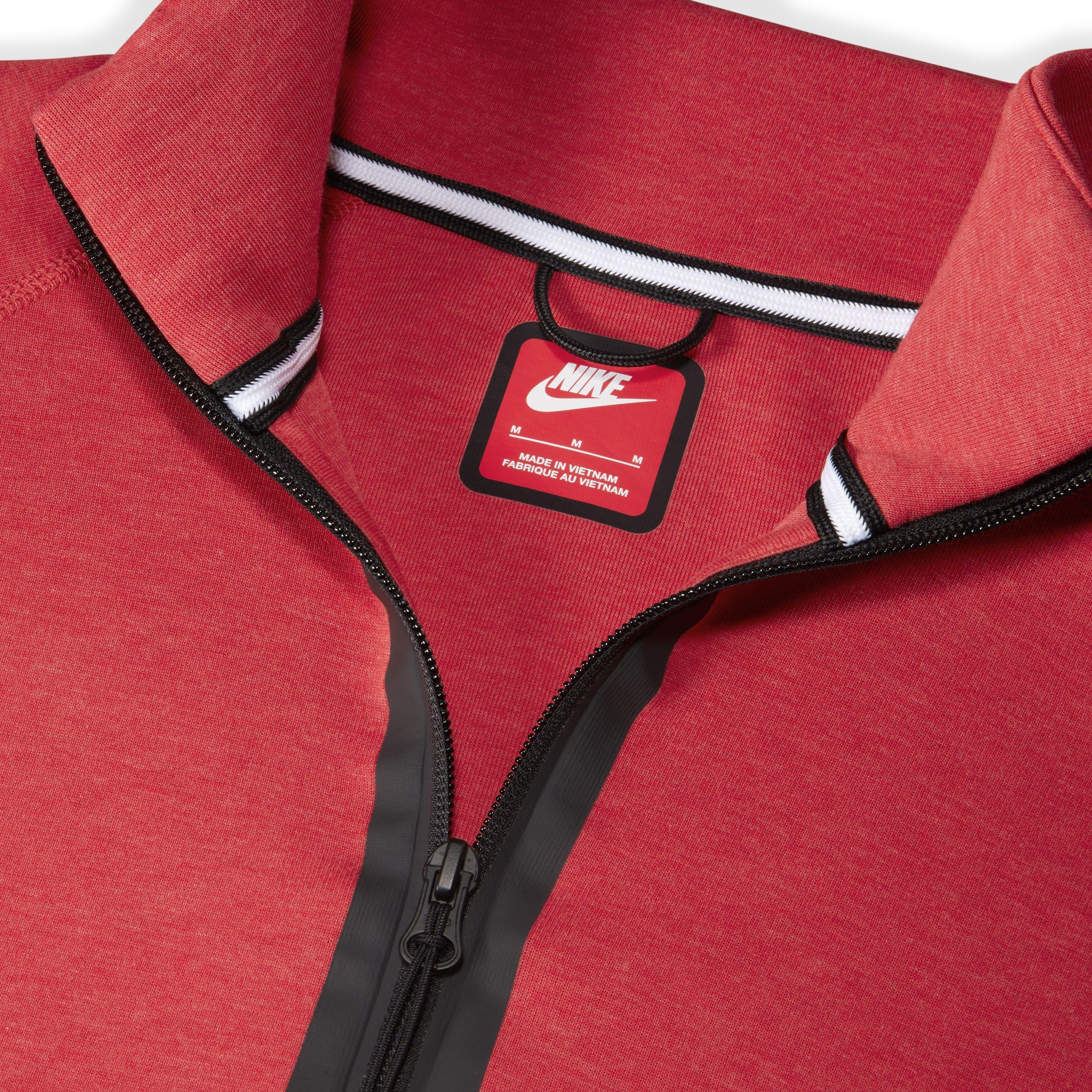 Nike Men's Sportswear Tech Fleece 1/2-Zip Sweatshirt - RED Thumbnail View 8