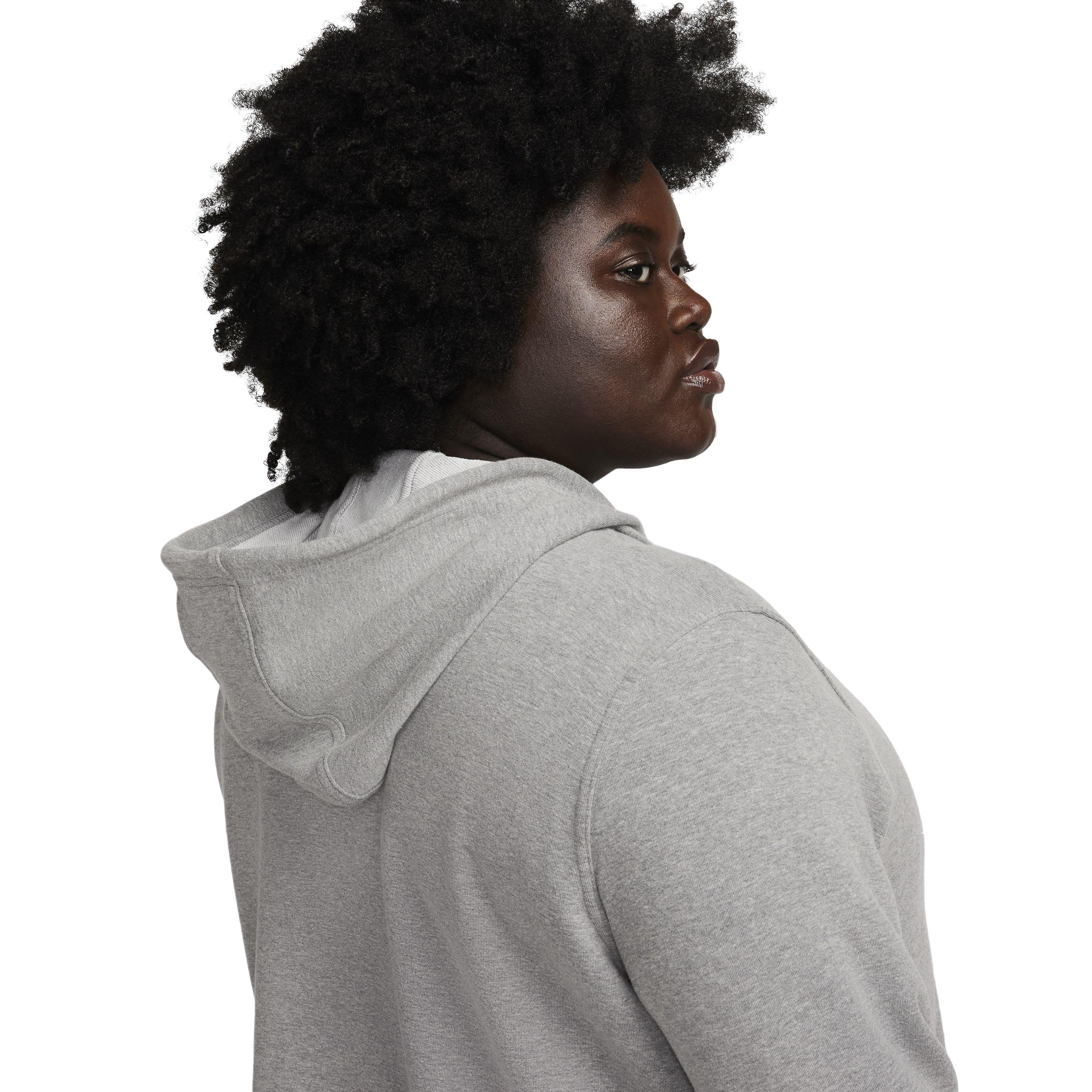 Nike Women's Dri-FIT One Full-Zip French Terry hooded Jacket - Grey - GREY Thumbnail View 4