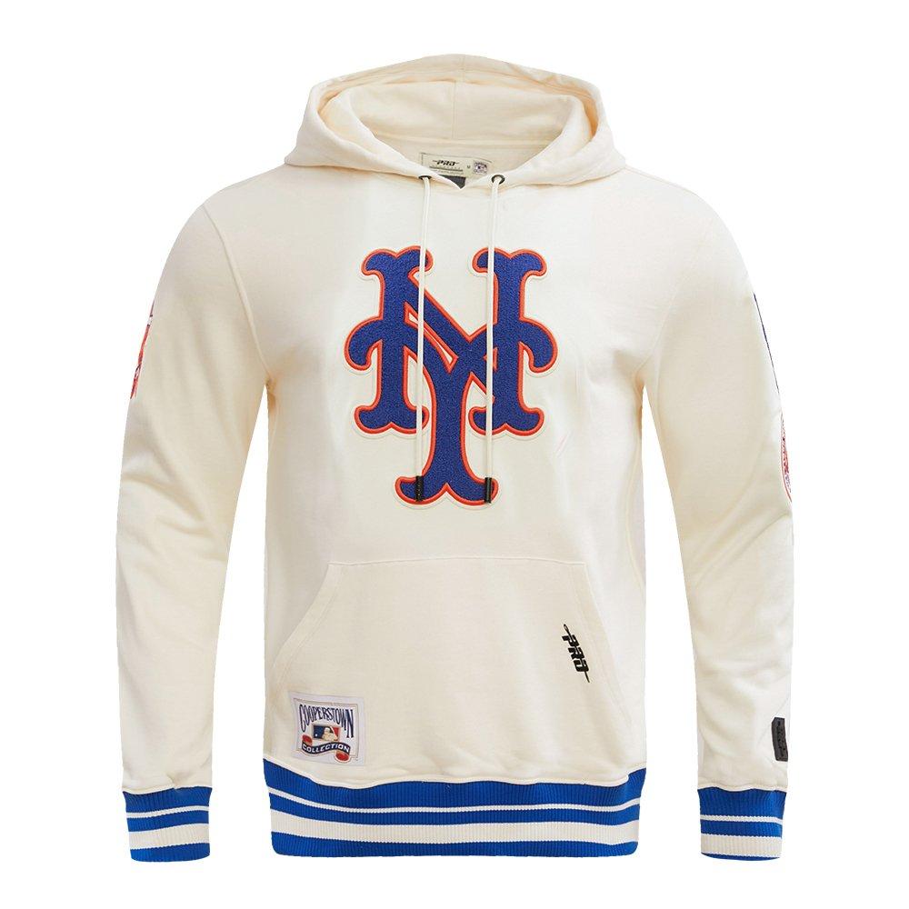 Pro Standard Men's MLB New York Mets Retro Classic Pullover Hoodie - Eggshell - EGGSHELL Thumbnail View 1