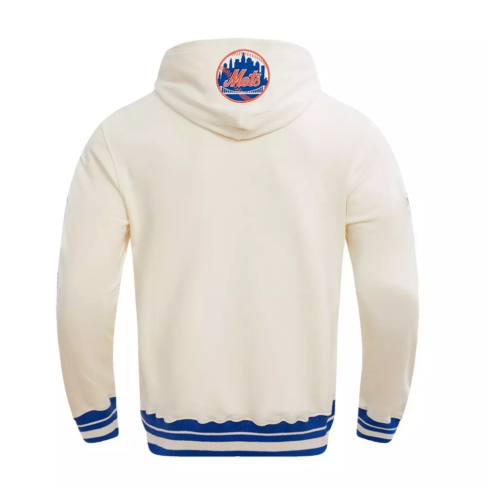 Pro Standard Men's MLB New York Mets Retro Classic Pullover Hoodie - Eggshell - EGGSHELL