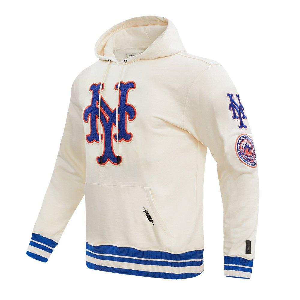 Pro Standard Men's MLB New York Mets Retro Classic Pullover Hoodie - Eggshell - EGGSHELL Thumbnail View 3