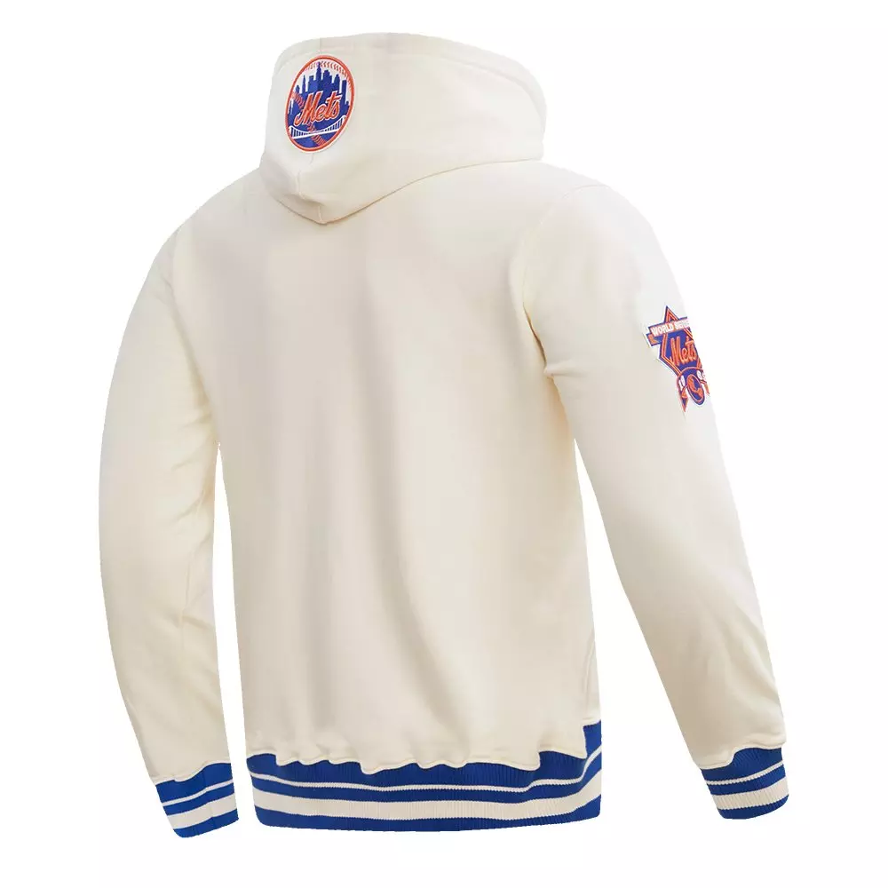 Pro Standard Men's MLB New York Mets Retro Classic Pullover Hoodie - Eggshell - EGGSHELL