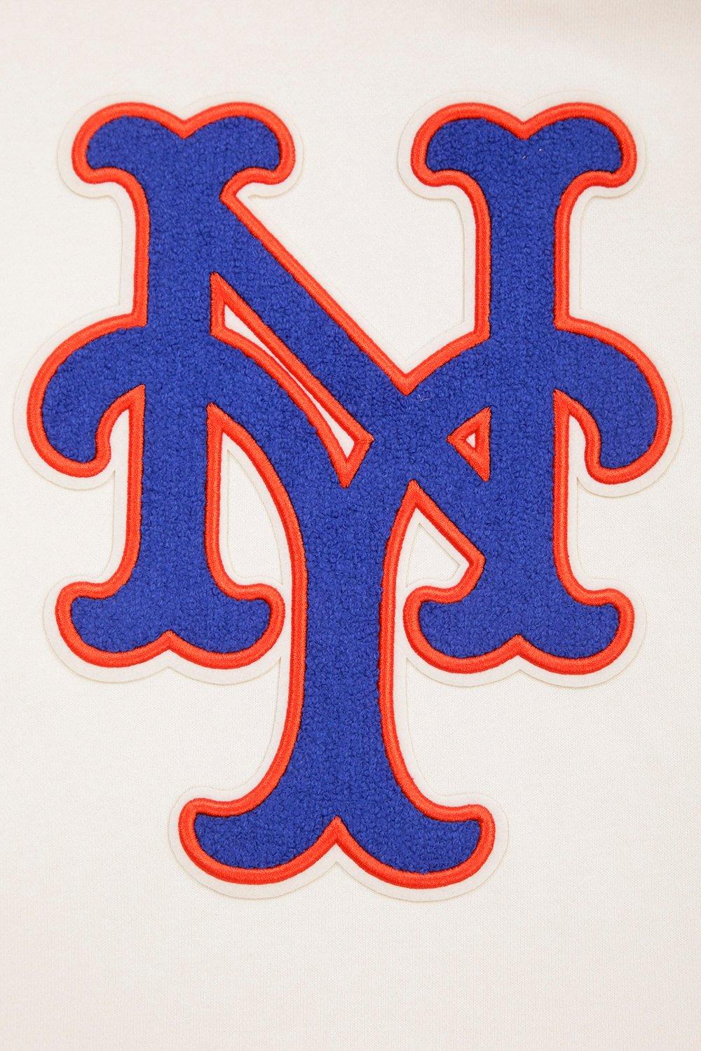 Pro Standard Men's MLB New York Mets Retro Classic Pullover Hoodie - Eggshell - EGGSHELL Thumbnail View 6