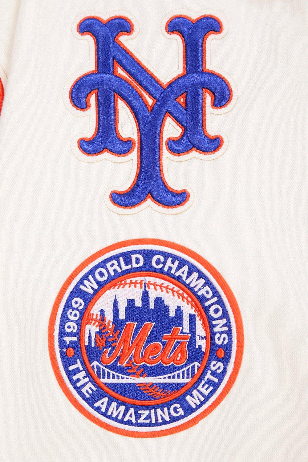 Pro Standard Men's MLB New York Mets Retro Classic Pullover Hoodie - Eggshell - EGGSHELL Thumbnail View 7