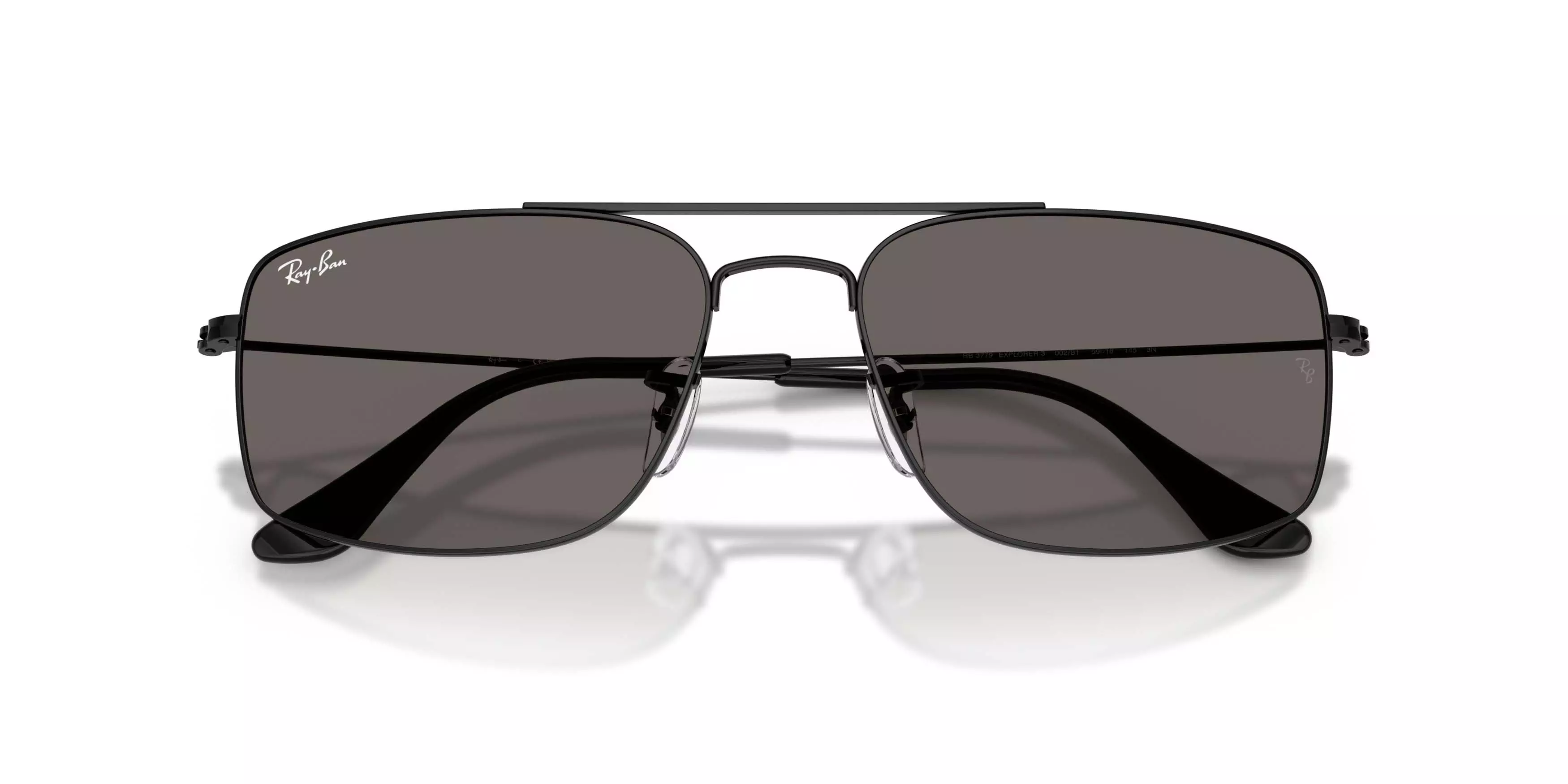 Ray-Ban Explorer III Dark Grey Sunglasses &ndash; Polished Black - BLACK/GREY