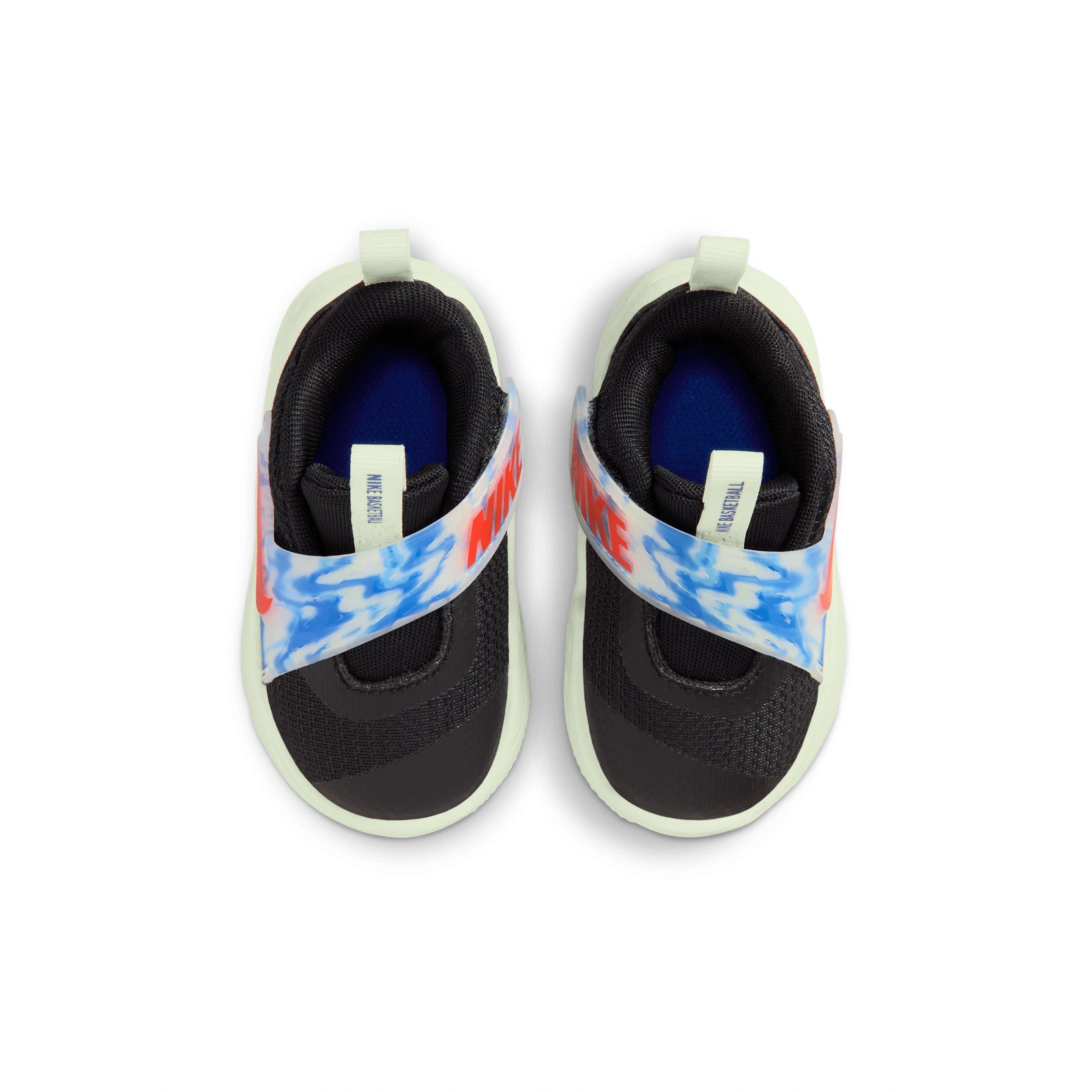 Nike Team Hustle D 12 "Black/Game Royal/Volt Tint/Bright Crimson" Infant Boys' Basketball Shoe - BLACK/ROYAL/VOLT/CRIMSON