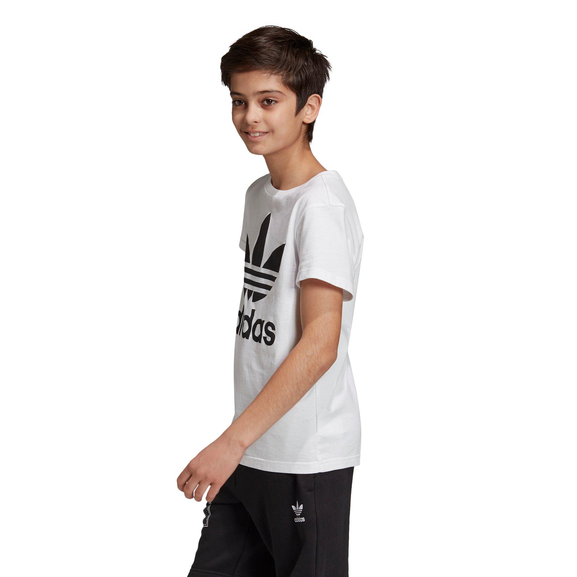 adidas Kids' Trefoil White Tee - WHITE Thumbnail View 4