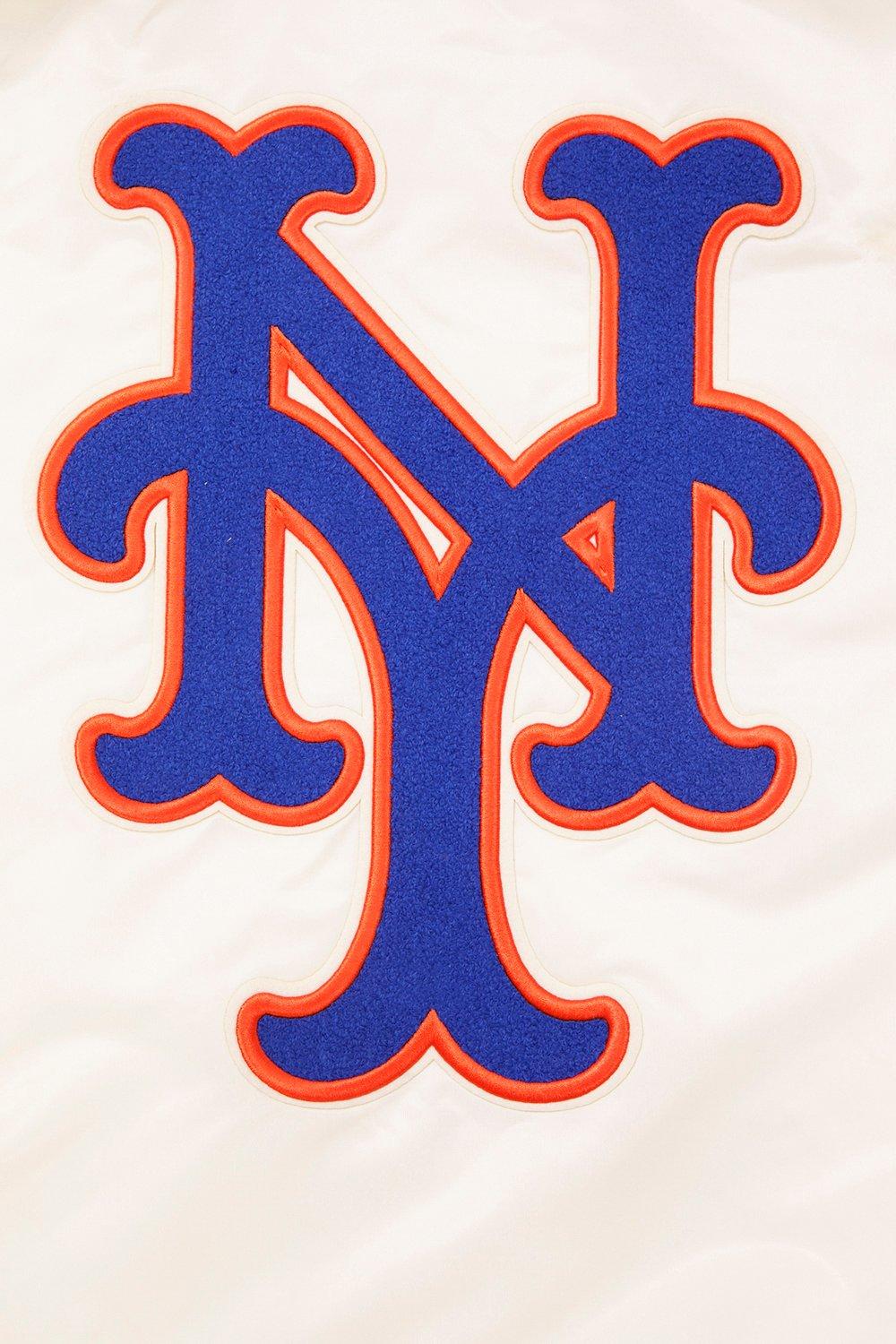 Pro Standard Men's MLB New York Mets Retro Classic Rib Satin Jacket - Eggshell - EGGSHELL Thumbnail View 7