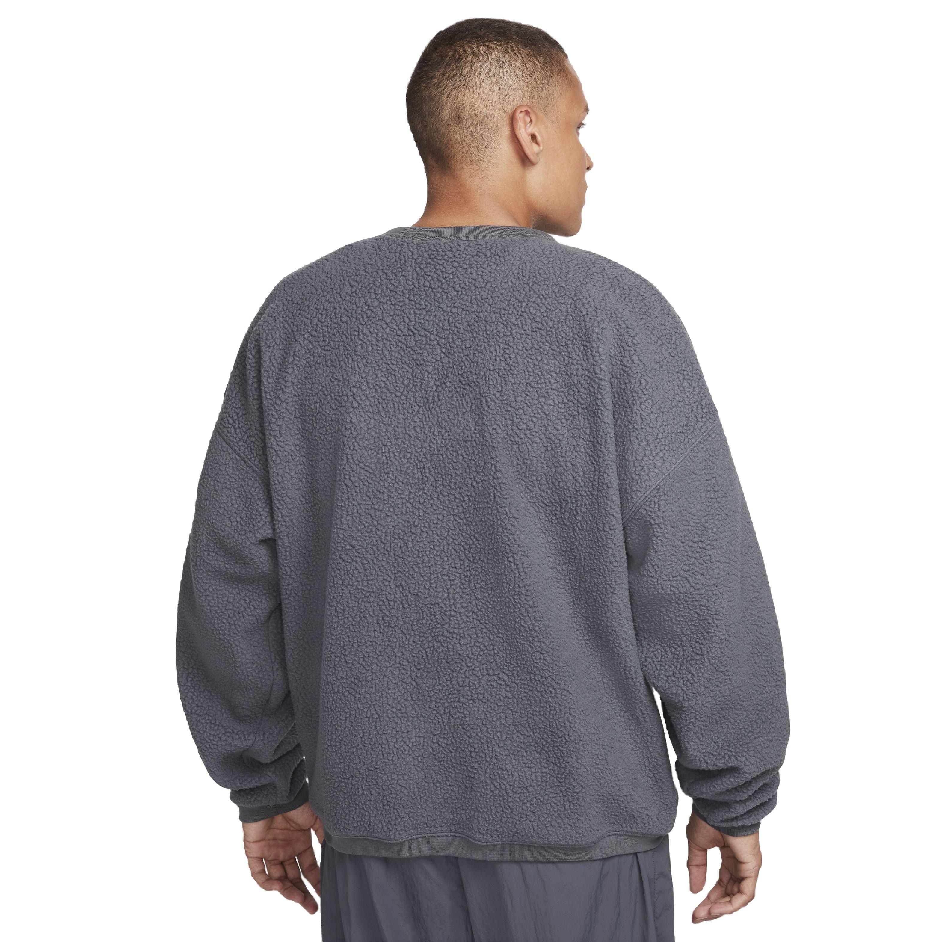 Nike Men's Club Fleece Sherpa Winterized Crew - GREY Thumbnail View 2