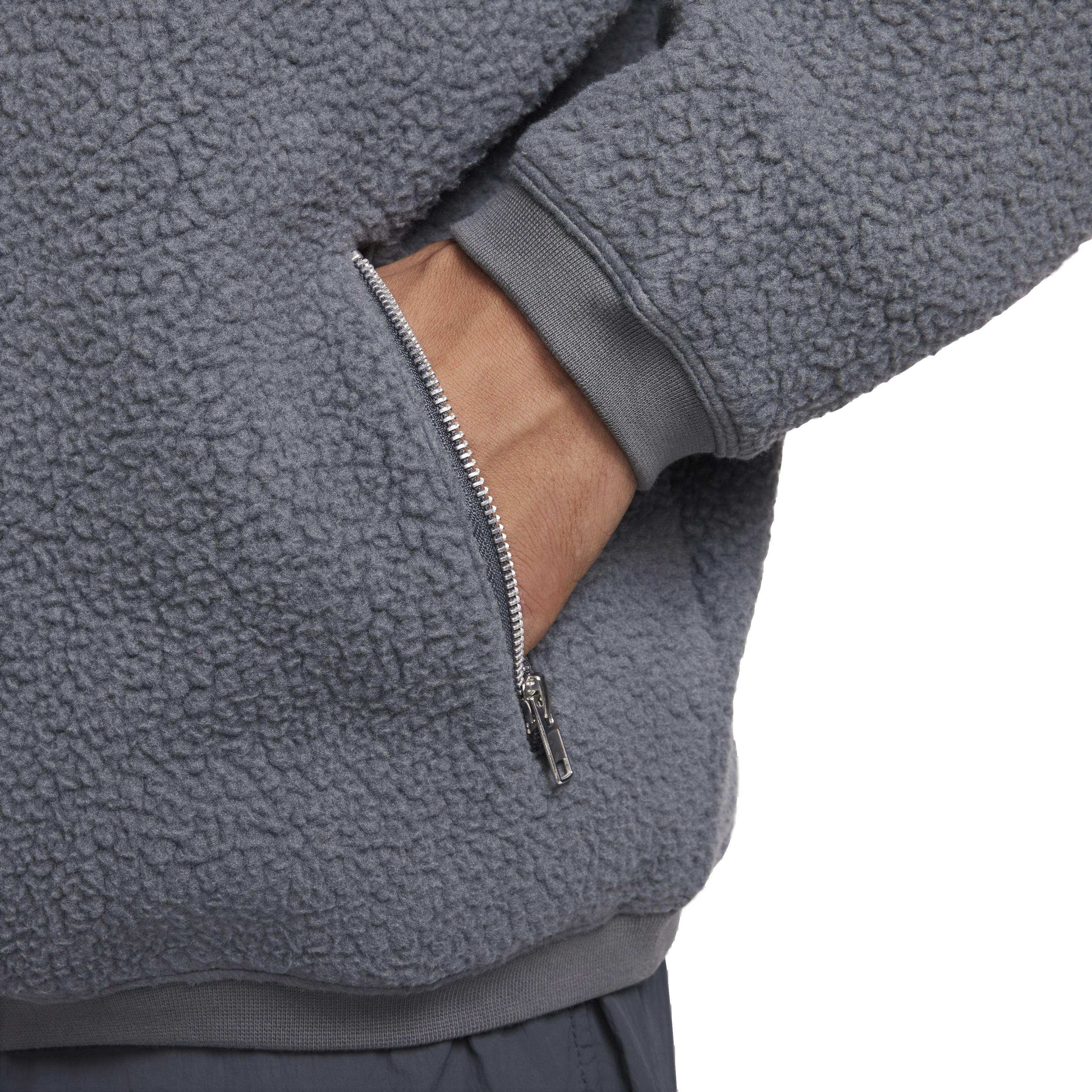 Nike Men's Club Fleece Sherpa Winterized Crew - GREY Thumbnail View 5