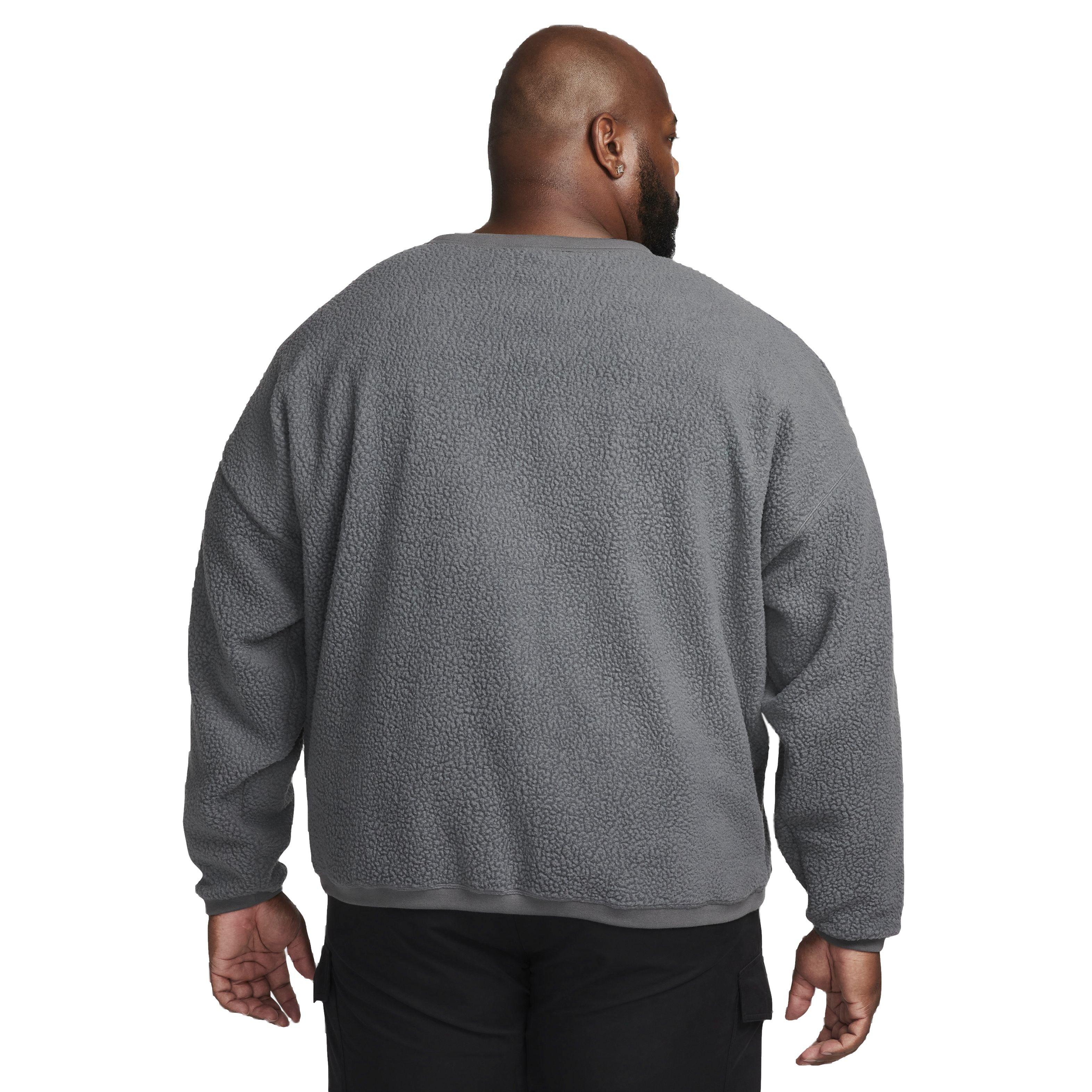 Nike Men's Club Fleece Sherpa Winterized Crew - GREY Thumbnail View 8