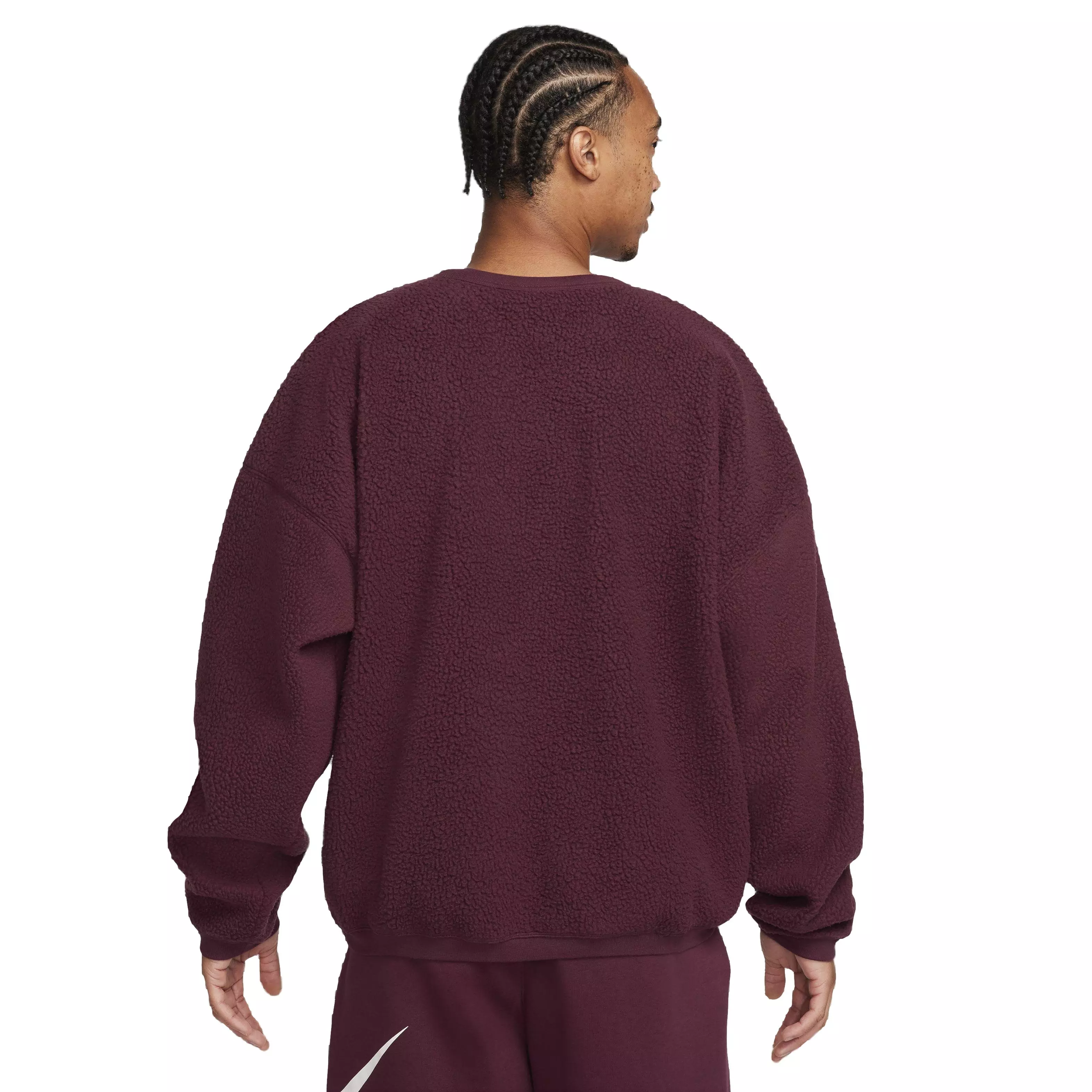 Nike Men's Club Fleece Sherpa Winterized Crew - MAROON