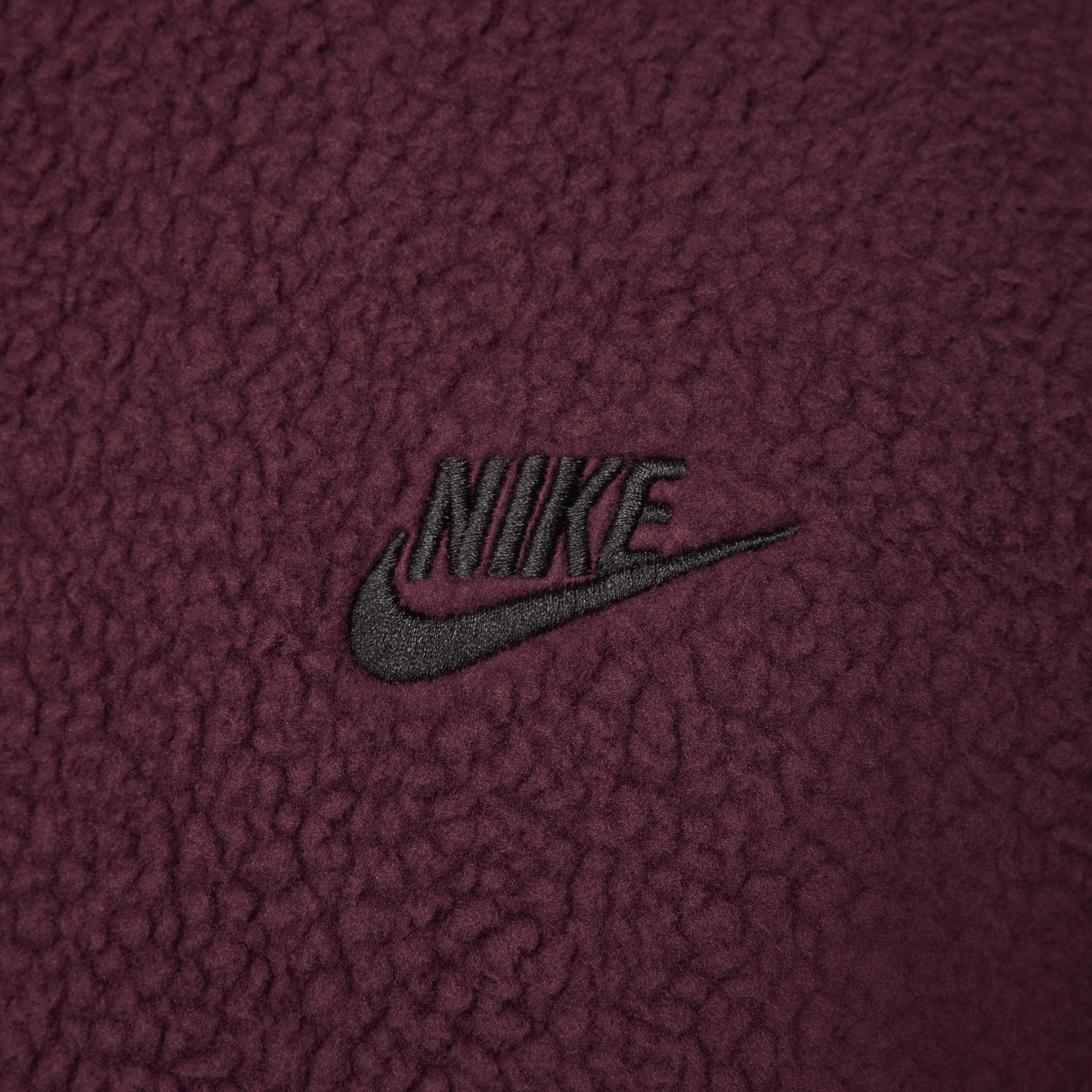 Nike Men's Club Fleece Sherpa Winterized Crew - MAROON Thumbnail View 4
