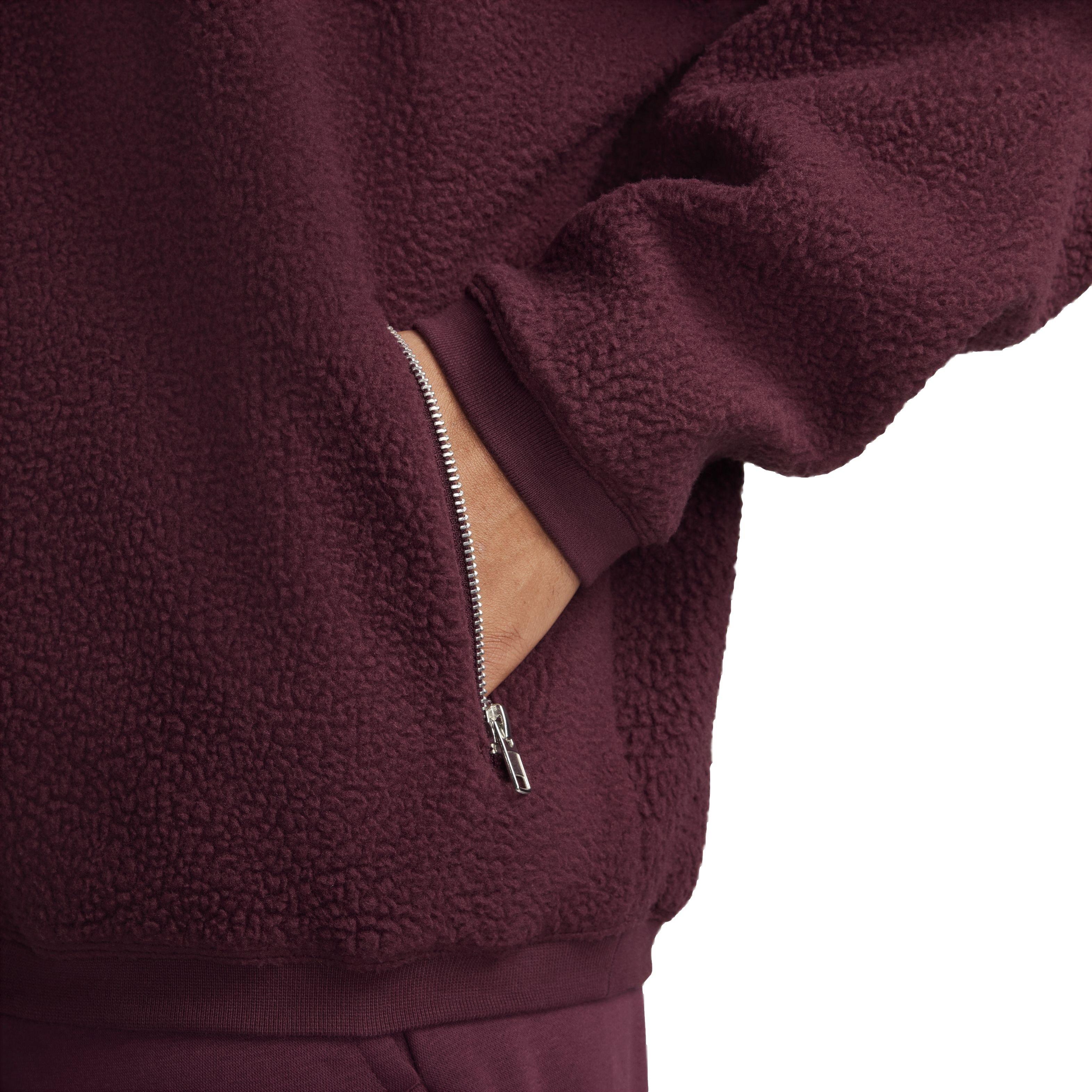 Nike Men's Club Fleece Sherpa Winterized Crew - MAROON Thumbnail View 5