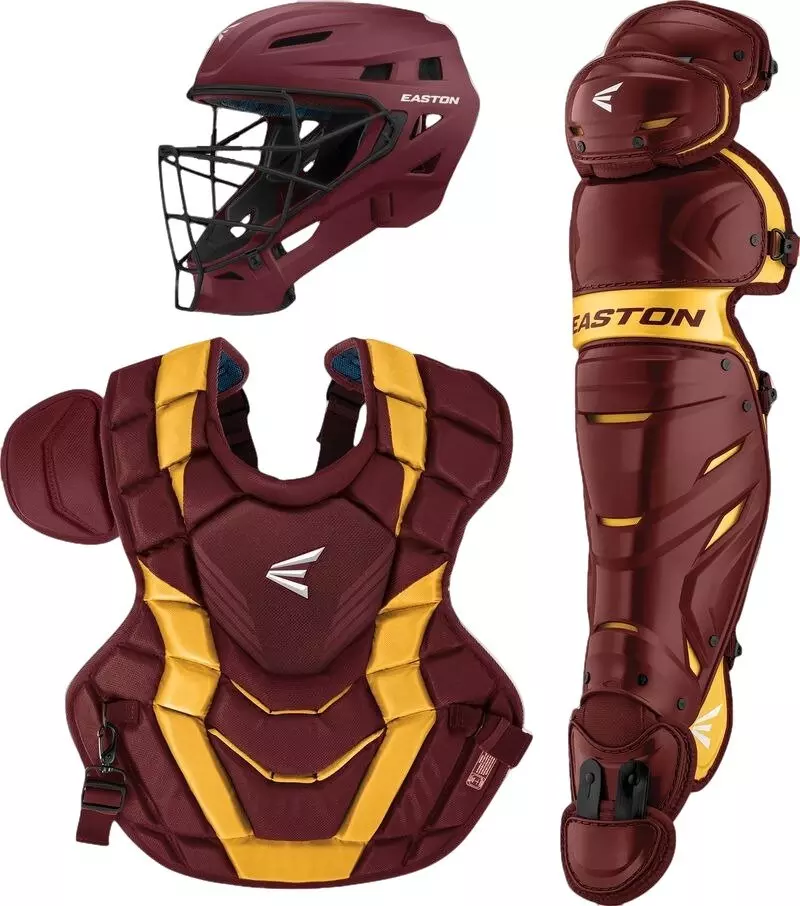 Easton Elite X Catcher's Set - Maroon/Gold - MAROON/GOLD