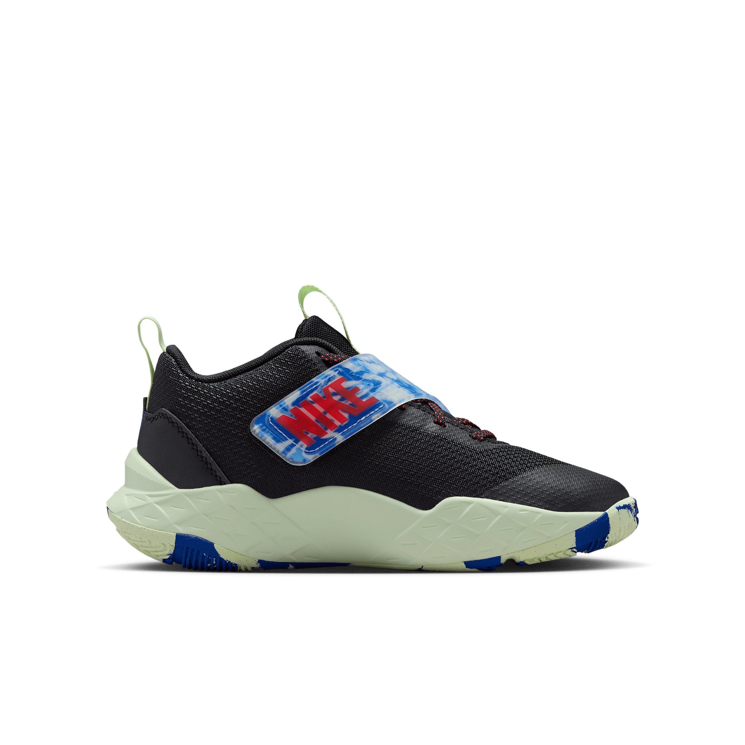 Nike Team Hustle D 12 "Black/Game Royal/Volt Tint/Bright Crimson" Grade School Boys' Basketball Shoe - BLACK/ROYAL/VOLT/CRIMSON