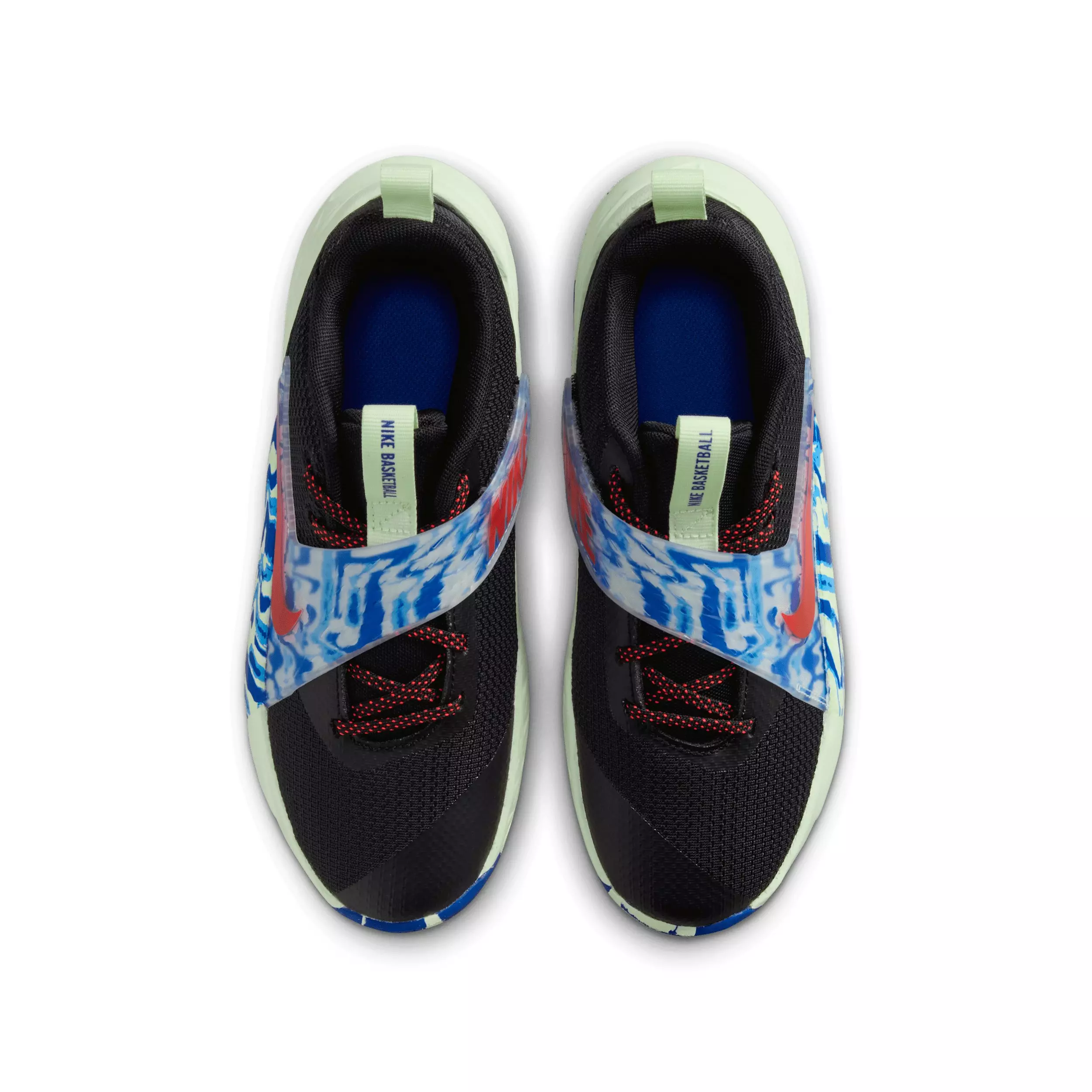 Nike Team Hustle D 12 "Black/Game Royal/Volt Tint/Bright Crimson" Grade School Boys' Basketball Shoe - BLACK/ROYAL/VOLT/CRIMSON