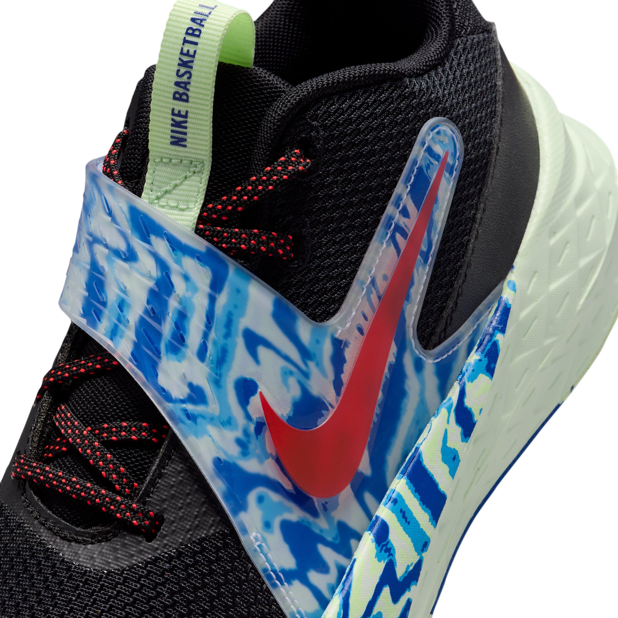 Nike Team Hustle D 12 "Black/Game Royal/Volt Tint/Bright Crimson" Grade School Boys' Basketball Shoe - BLACK/ROYAL/VOLT/CRIMSON