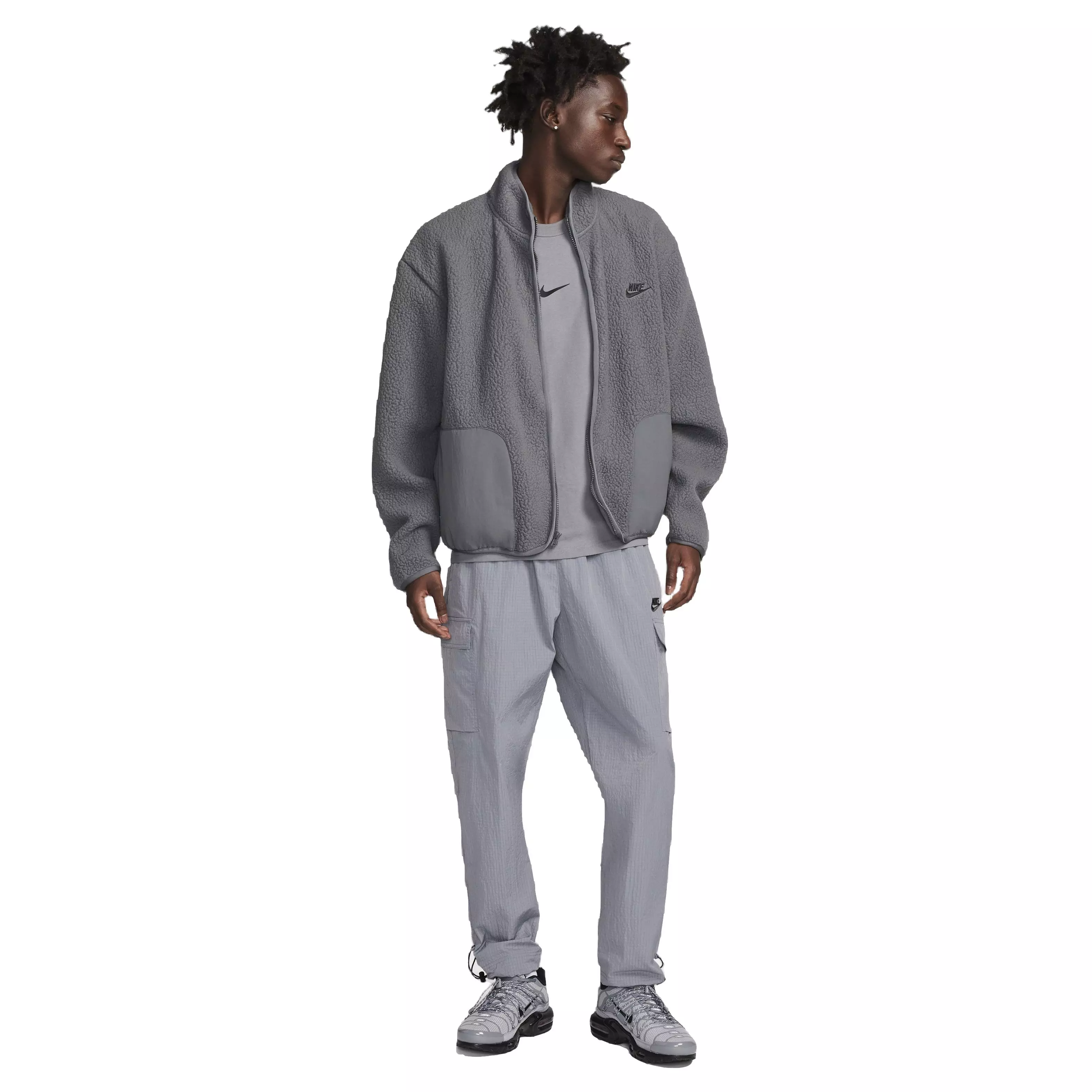 Nike Men's Club Fleece Sherpa Winterized Jacket - GREY