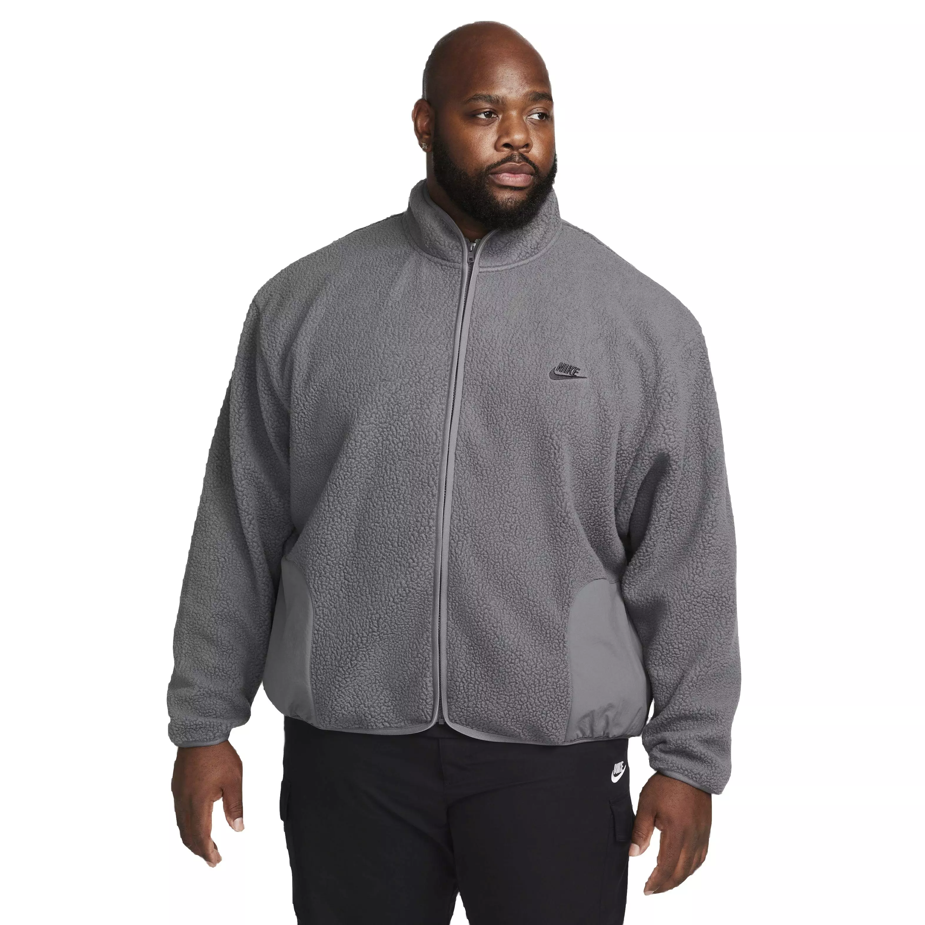 Nike Men's Club Fleece Sherpa Winterized Jacket - GREY