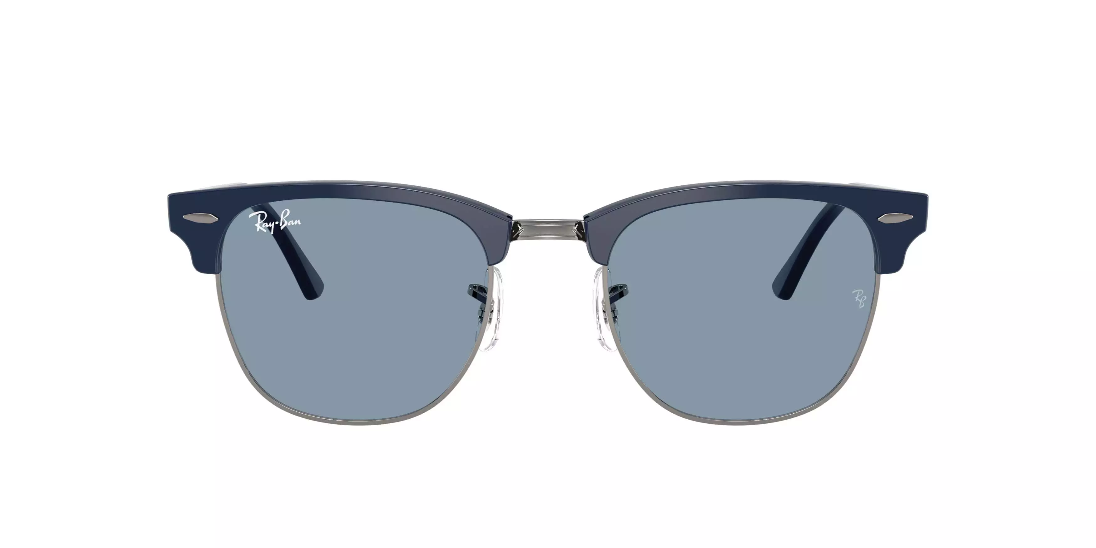 Ray-Ban Clubmaster Classic Blue Sunglasses &ndash; Polished Blue On Gunmetal - BLUE