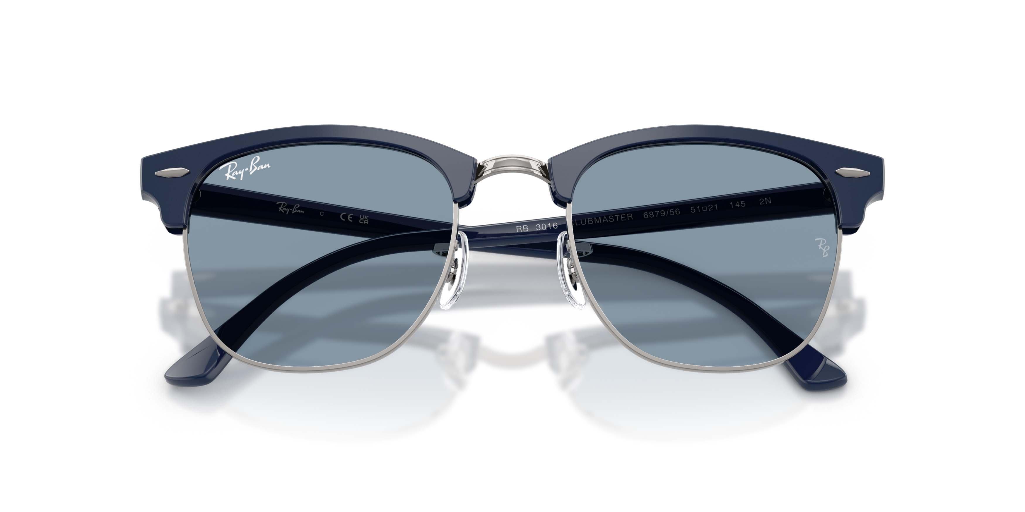 Ray-Ban Clubmaster Classic Blue Sunglasses &ndash; Polished Blue On Gunmetal - BLUE Thumbnail View 5
