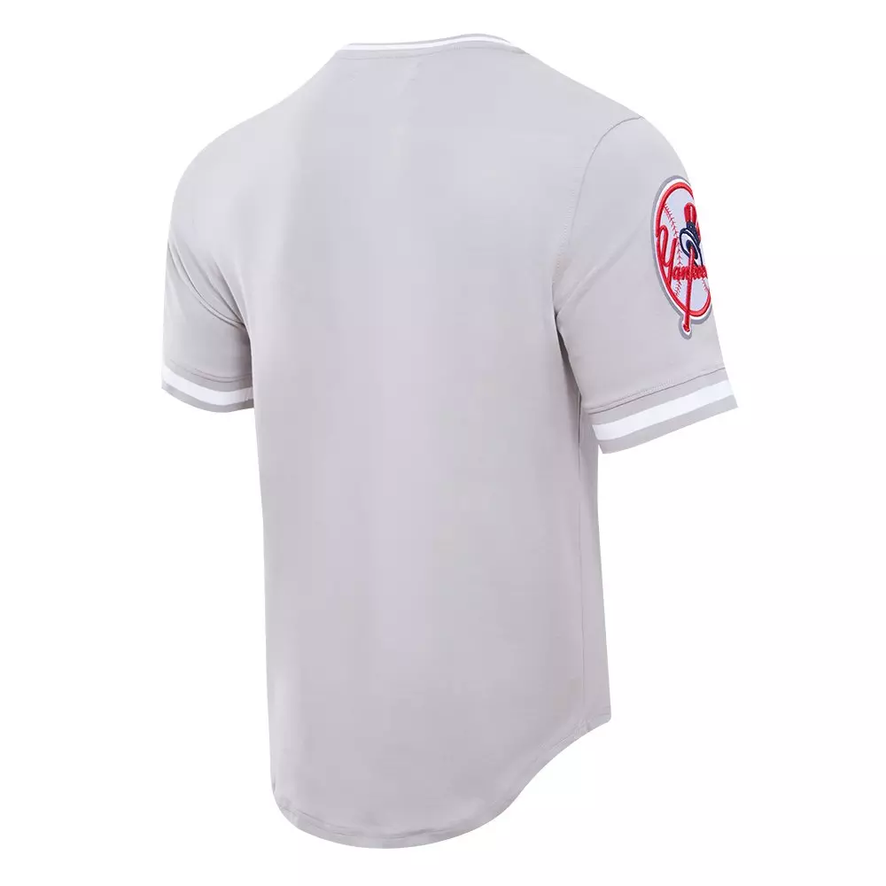 Pro Standard Men's MLB New York Yankees Classic Chenille Striped Sleeve Top - GREY