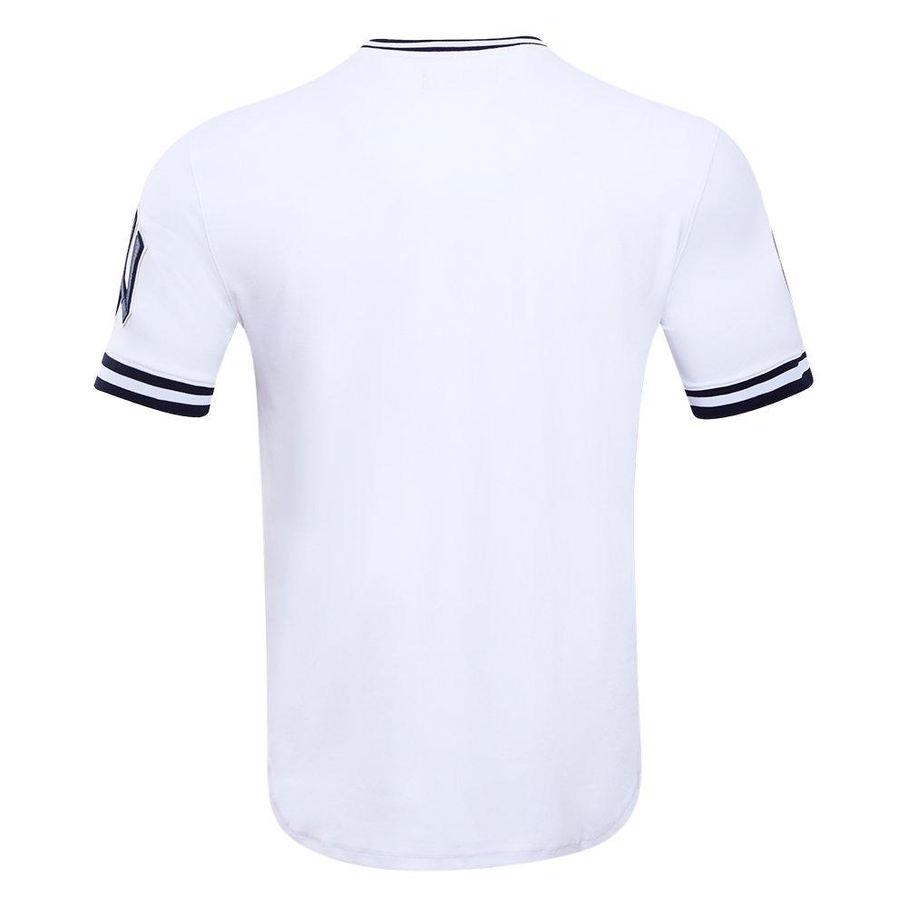 Pro Standard Men's MLB New York Yankees Classic Chenille Striped Sleeve Top - WHITE Thumbnail View 2