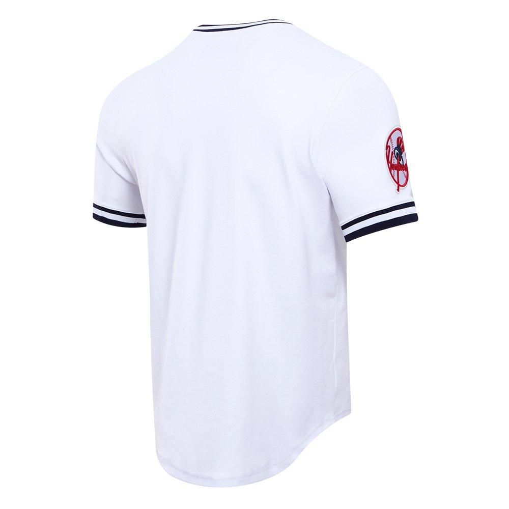 Pro Standard Men's MLB New York Yankees Classic Chenille Striped Sleeve Top - WHITE Thumbnail View 4