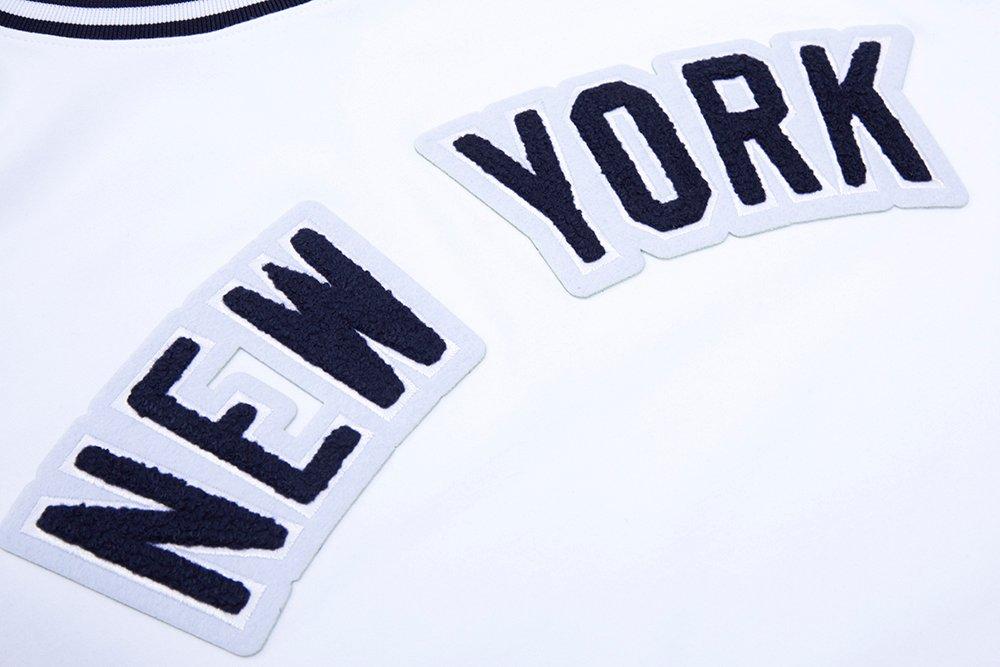 Pro Standard Men's MLB New York Yankees Classic Chenille Striped Sleeve Top - WHITE Thumbnail View 5