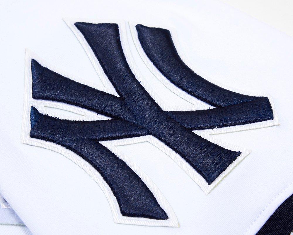 Pro Standard Men's MLB New York Yankees Classic Chenille Striped Sleeve Top - WHITE Thumbnail View 6