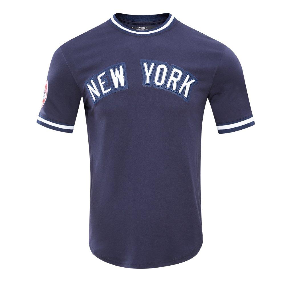 Pro Standard Men's MLB New York Yankees Classic Chenille Striped Sleeve Top - NAVY Thumbnail View 1