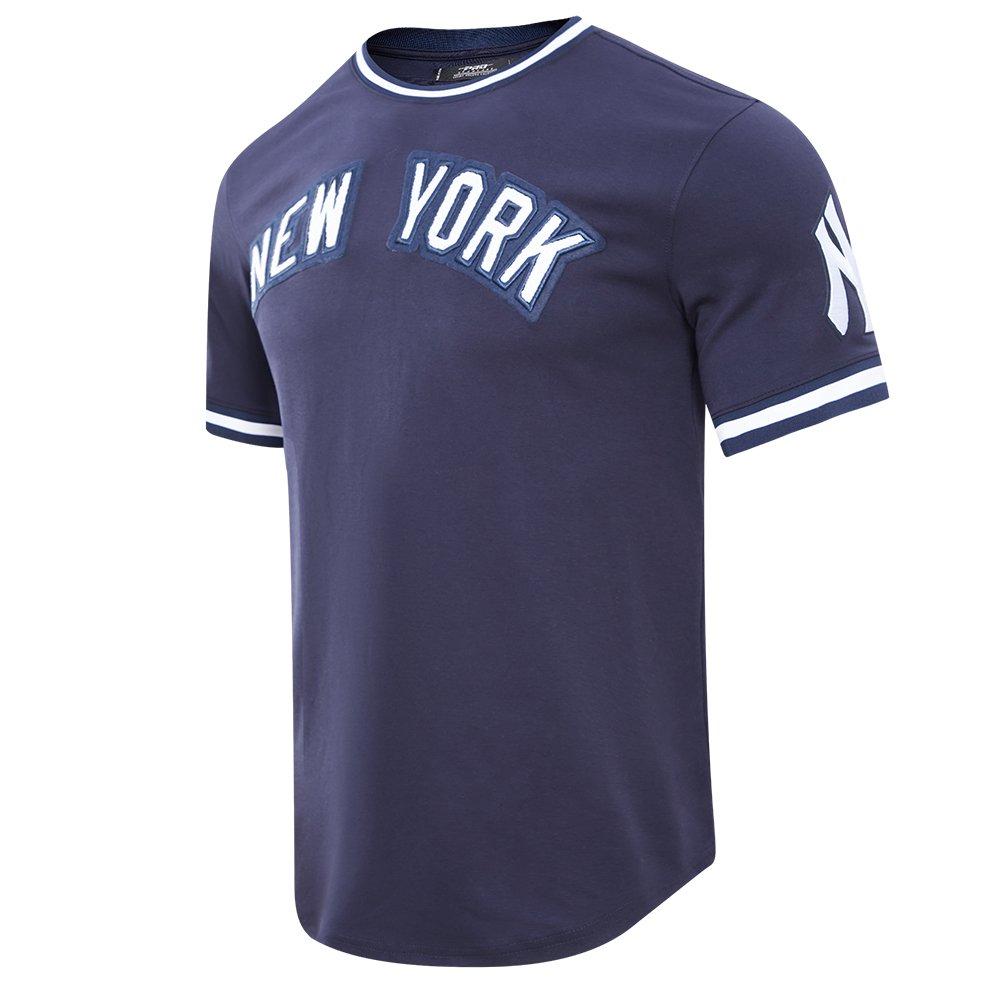 Pro Standard Men's MLB New York Yankees Classic Chenille Striped Sleeve Top - NAVY Thumbnail View 3