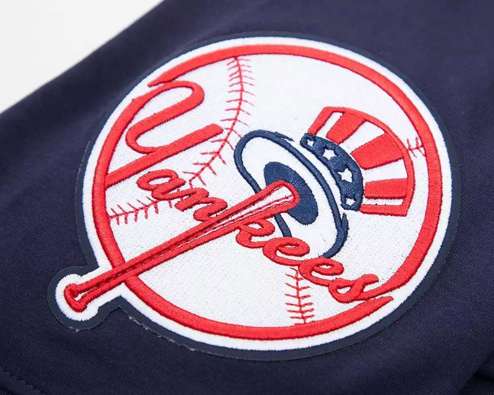 Pro Standard Men's MLB New York Yankees Classic Chenille Striped Sleeve Top - NAVY