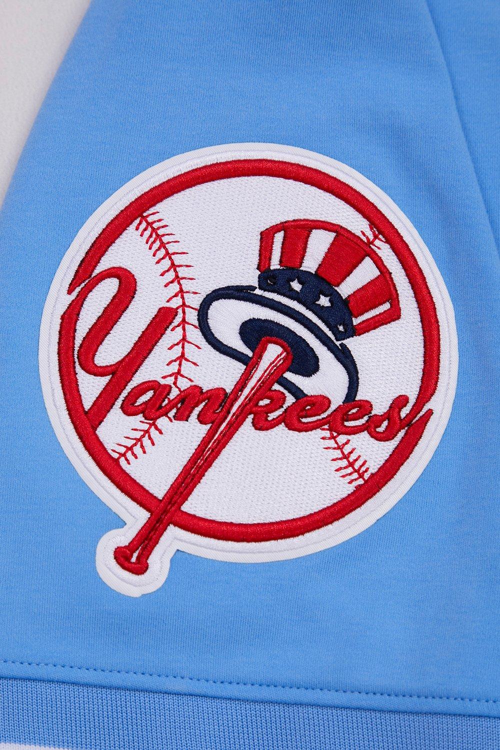 Pro Standard Men's MLB New York Yankees Classic Chenille Striped Sleeve Top - BLUE Thumbnail View 7