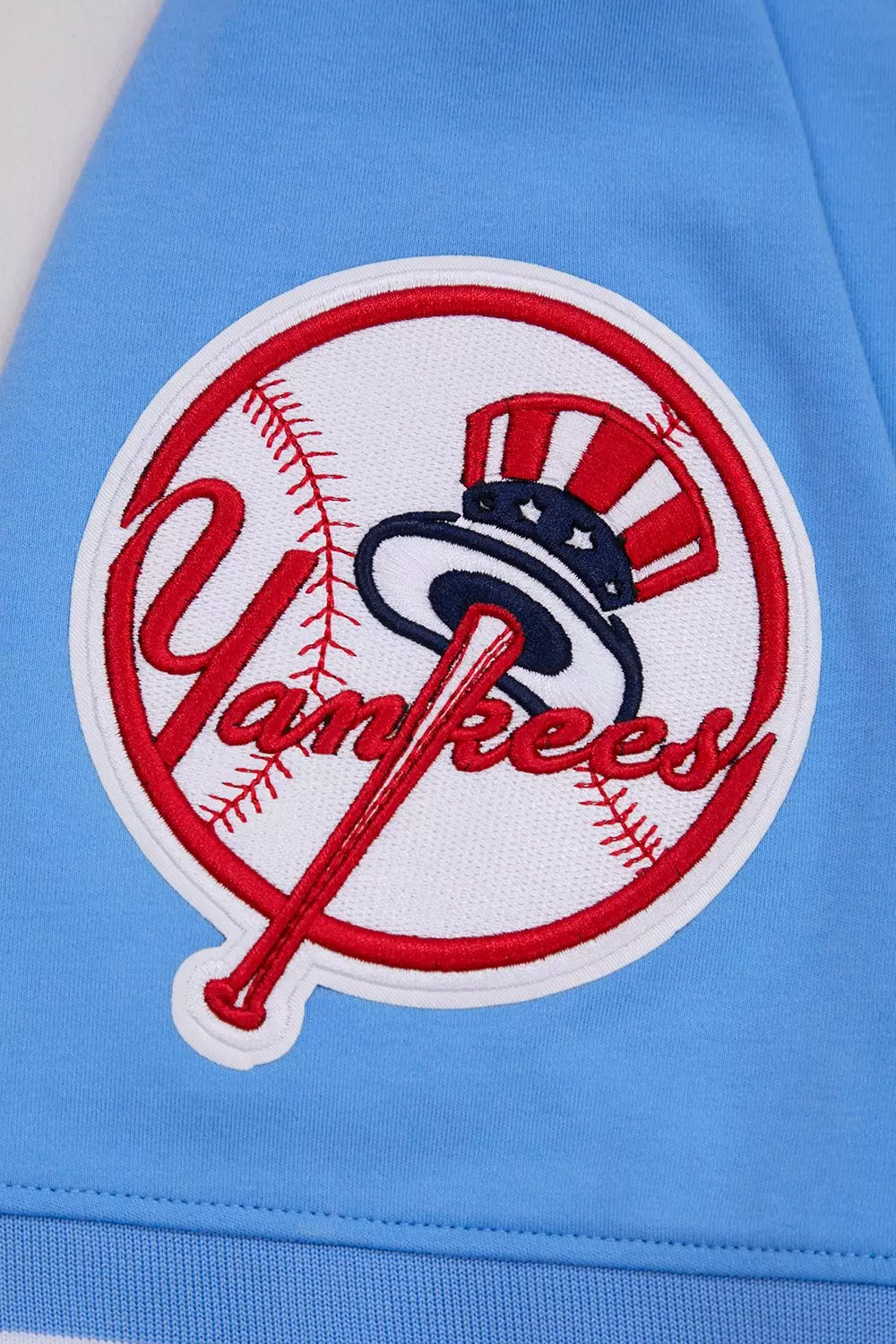 Pro Standard Men's MLB New York Yankees Classic Chenille Striped Sleeve Top - BLUE