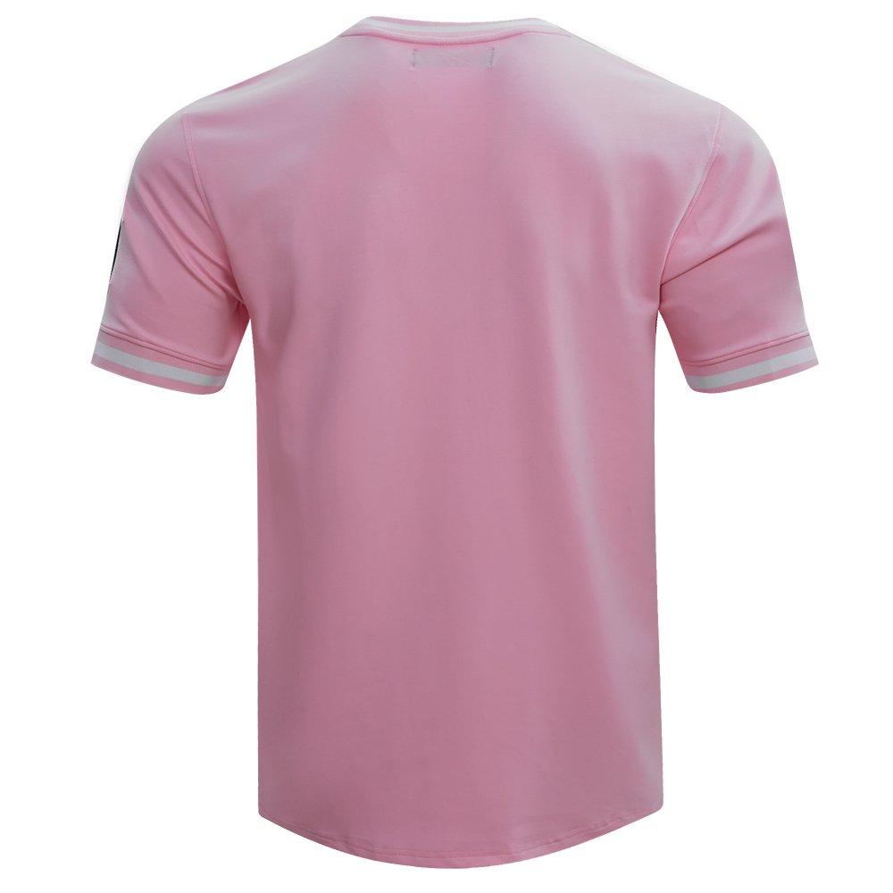 Pro Standard Men's MLB New York Yankees Classic Chenille Striped Sleeve Top - PINK Thumbnail View 2
