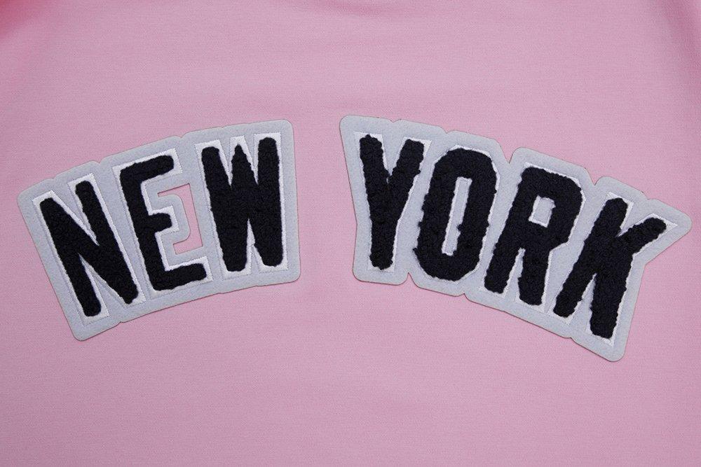 Pro Standard Men's MLB New York Yankees Classic Chenille Striped Sleeve Top - PINK Thumbnail View 5