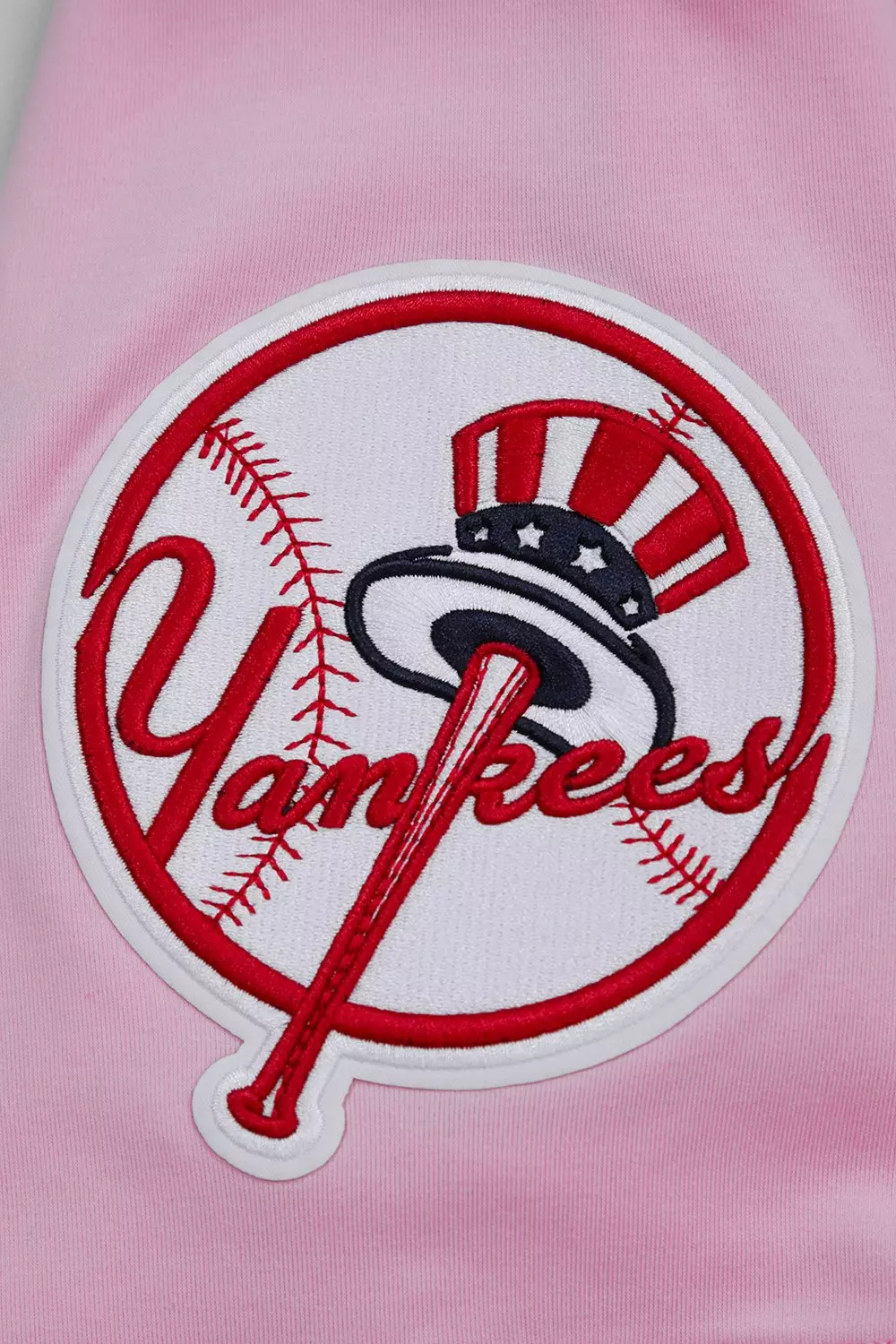 Pro Standard Men's MLB New York Yankees Classic Chenille Striped Sleeve Top - PINK
