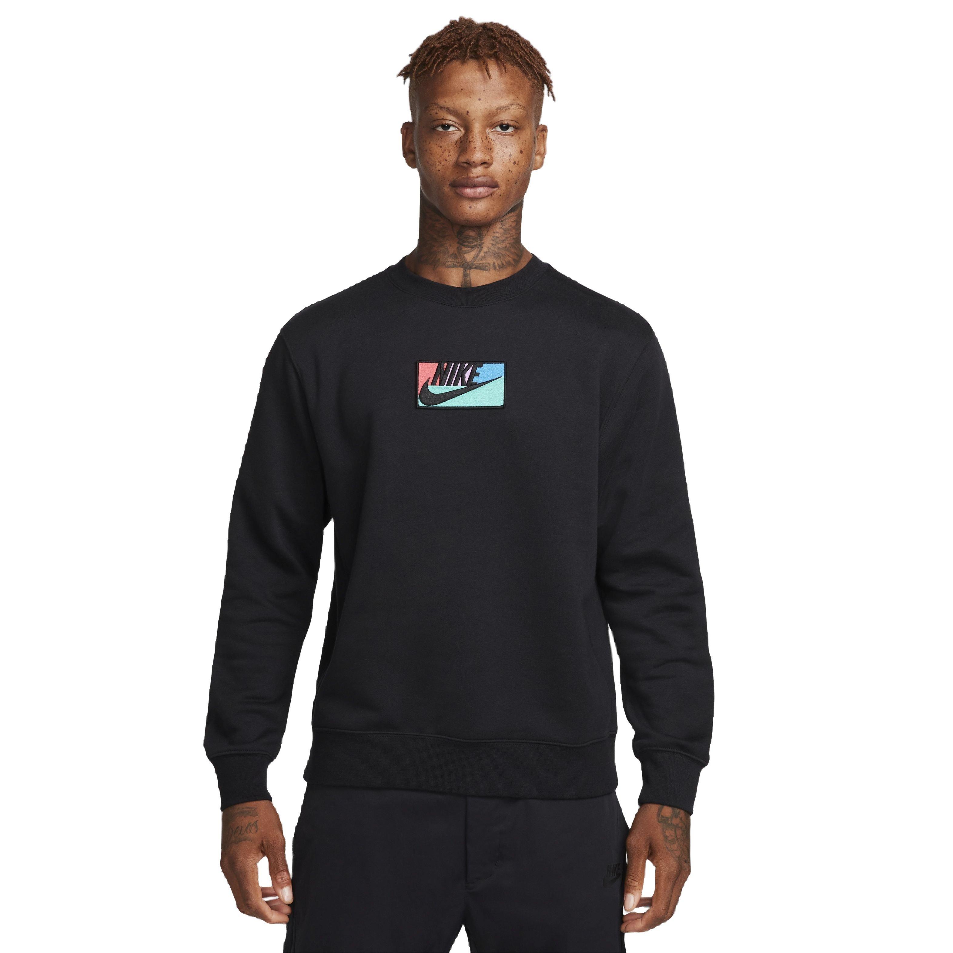 Nike Men's Club Fleece Crew - BLACK Thumbnail View 1