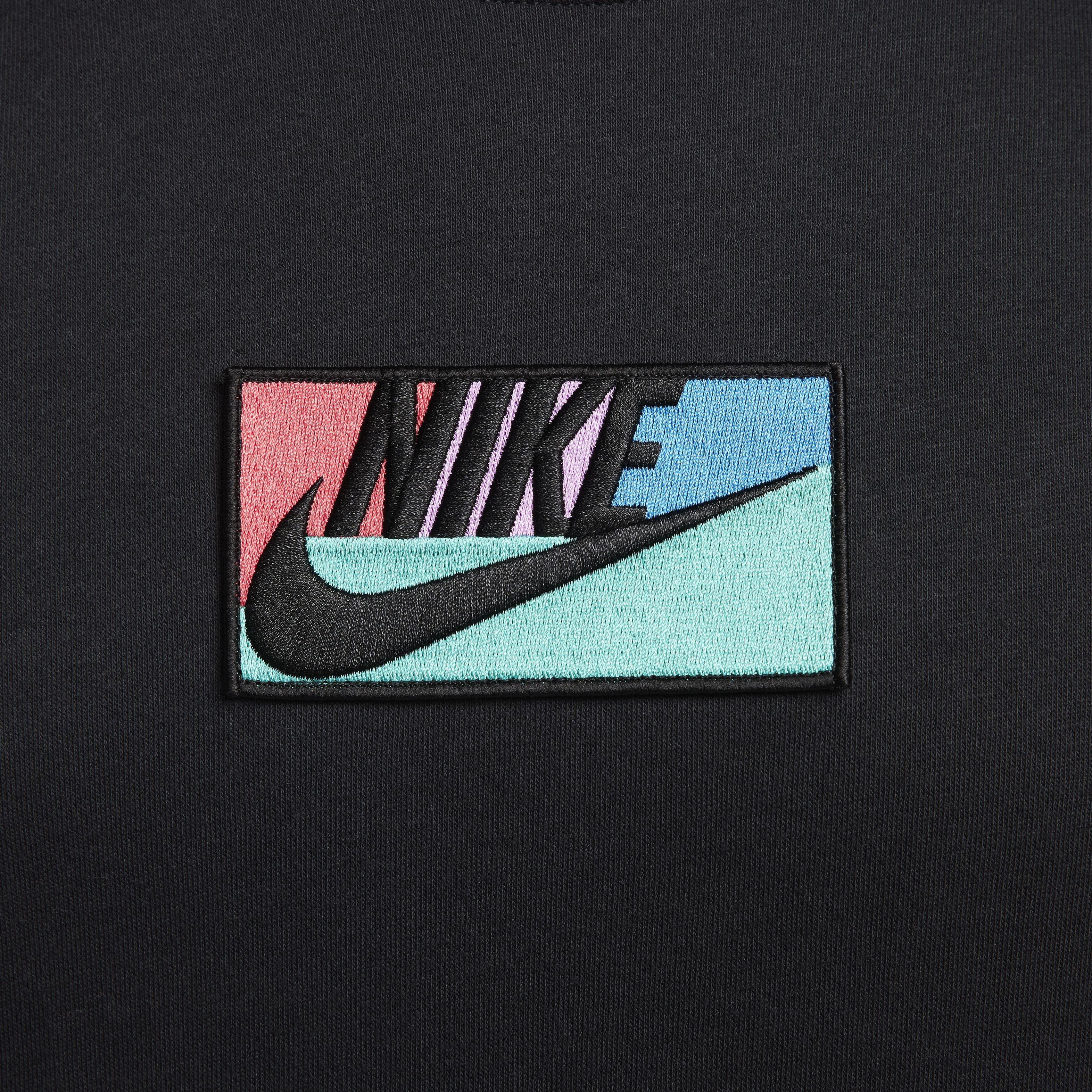 Nike Men's Club Fleece Crew - BLACK Thumbnail View 4