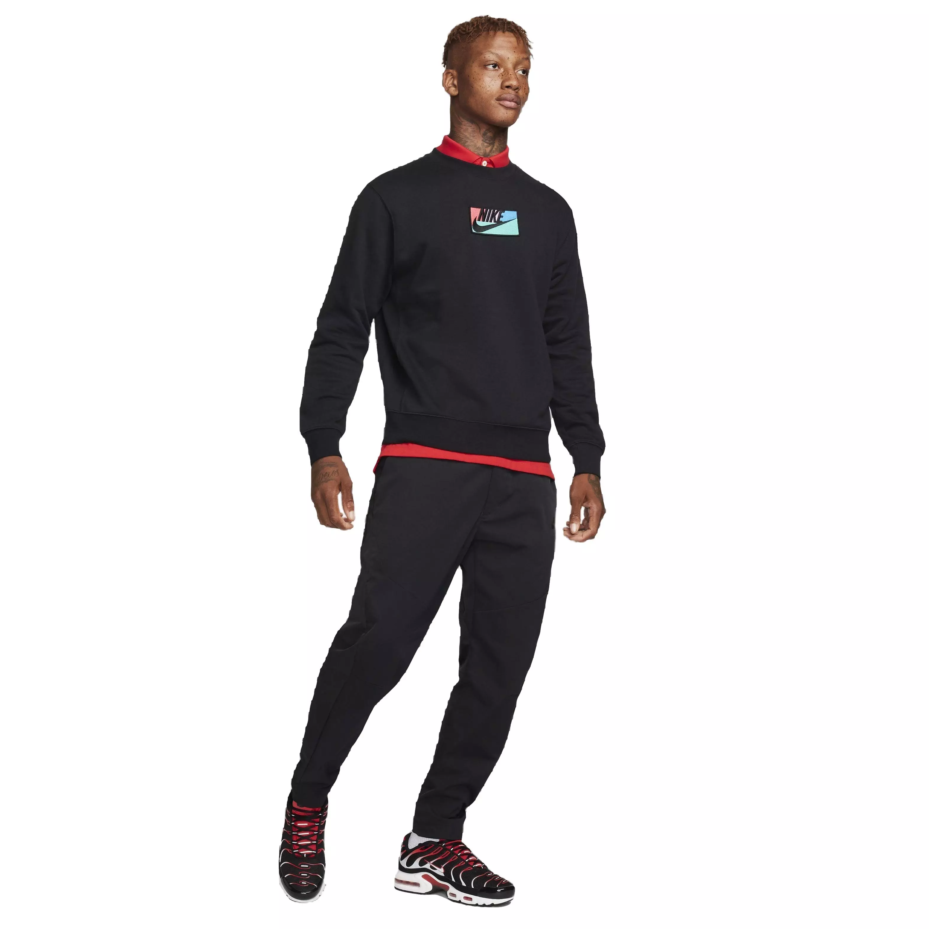 Nike Men's Club Fleece Crew - BLACK